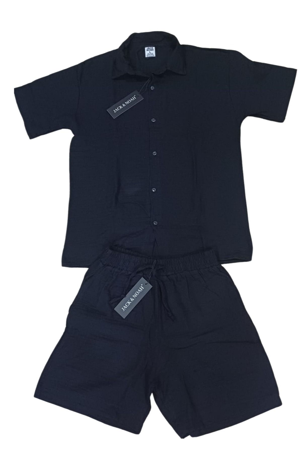 DWN WEAR KETEN KISAKOL GÖMLEK ŞORT TAKIM Kadın& Erkek