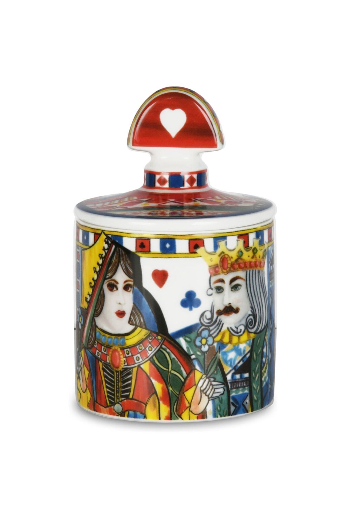 Baci Milano BACİ MİLANO REGİNA KIRMIZI MAVİ PORSELEN KÜP SAKLAMA KUTUSU 11 CM CAN1.REG01