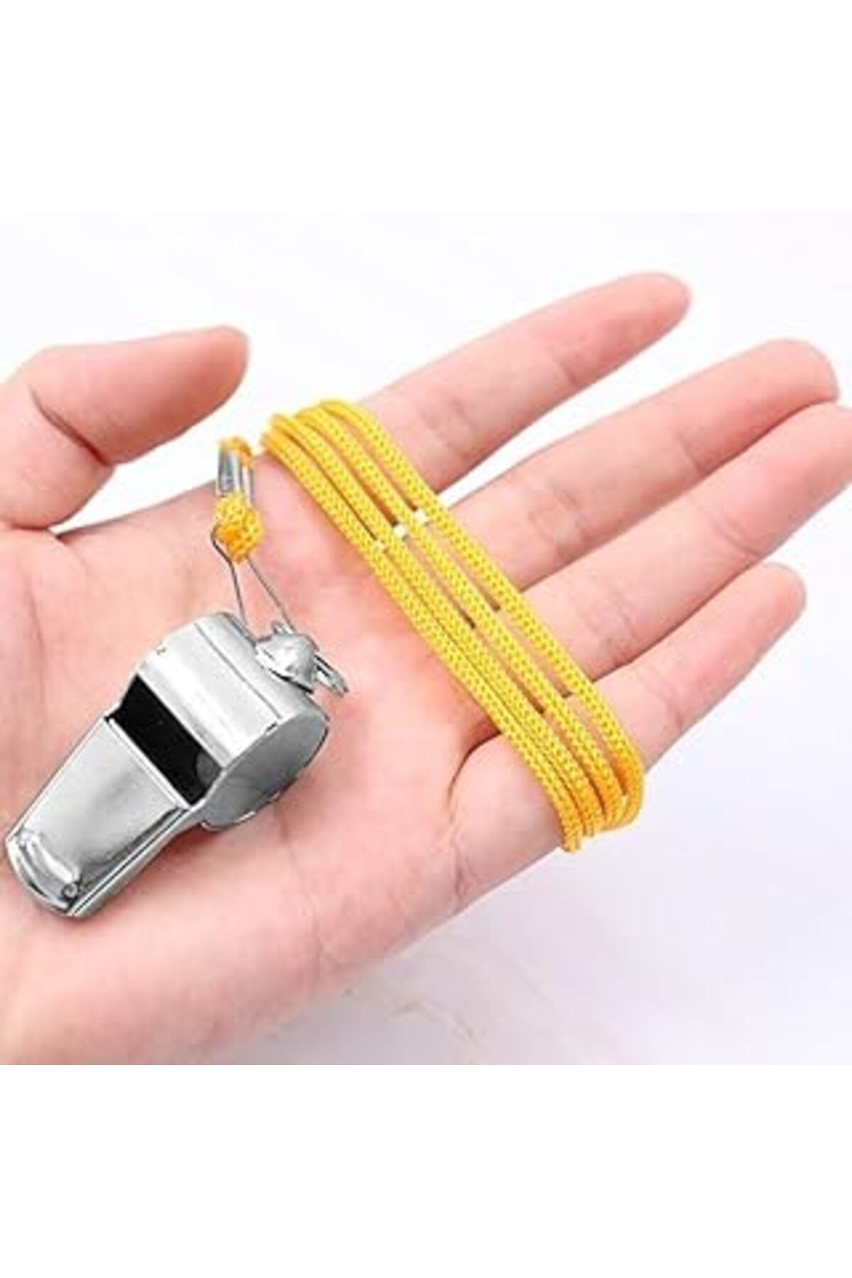 Karachil Mercar Profesyonel Metal Düdük, Paslanmaz Çelik, Yüksek Sesli, Sarı İpli, Spor Ve Acil Durum Için,