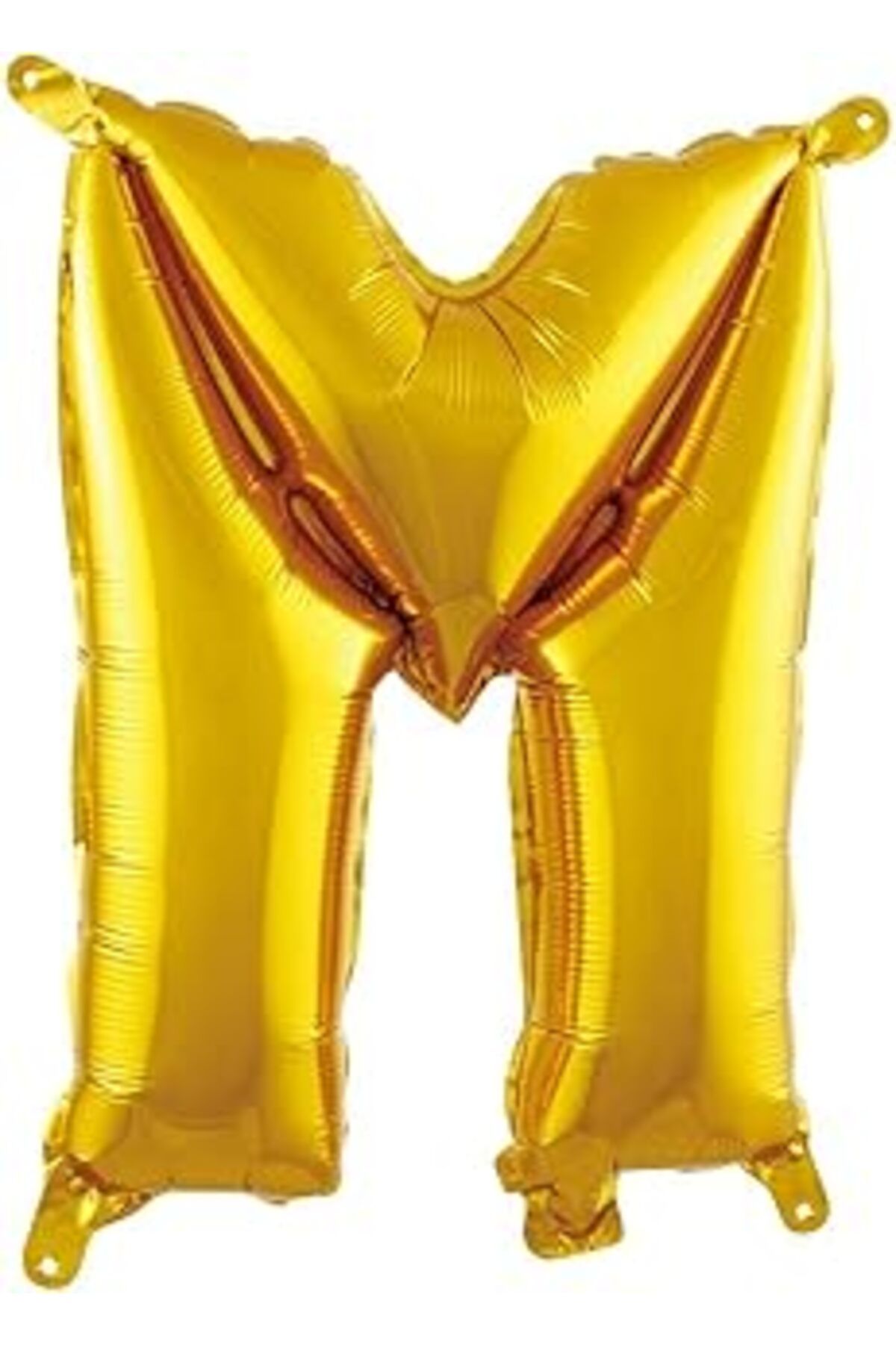 Pazarcan Parti Vitrini M Harfi 16 İnç Gold Renk Folyo Balon 36 Cm (Altın)