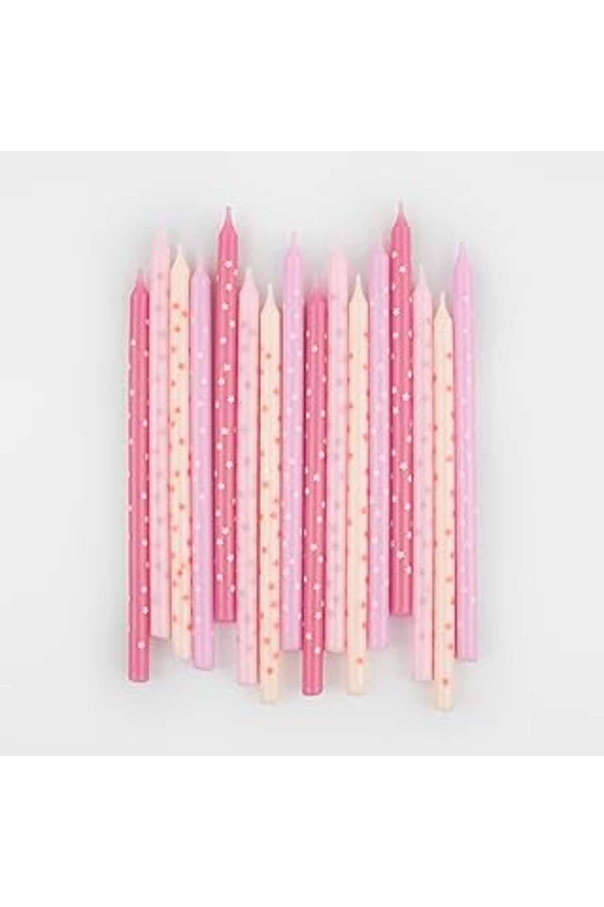 Pazarcan Meri Meri - Pink Stars Candles - Pembe Yıldızlar Mumlar (X16)