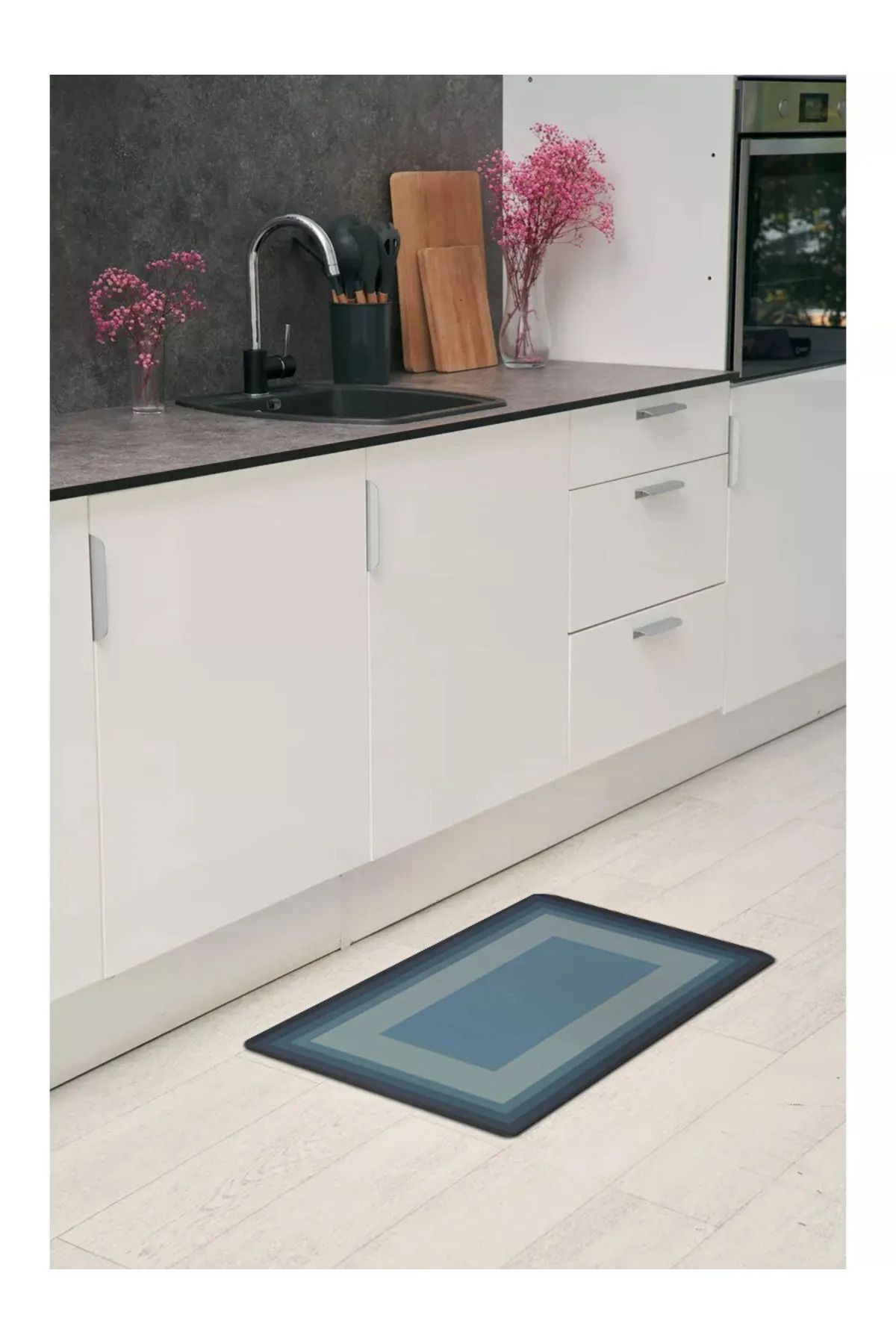 MAİN SHOP Şık Tasarım Su Emici Banyo Lavabo Tuvalet Kaymaz Tabanlı Kare Paspas 38x58 cm Yazısız Model M-60