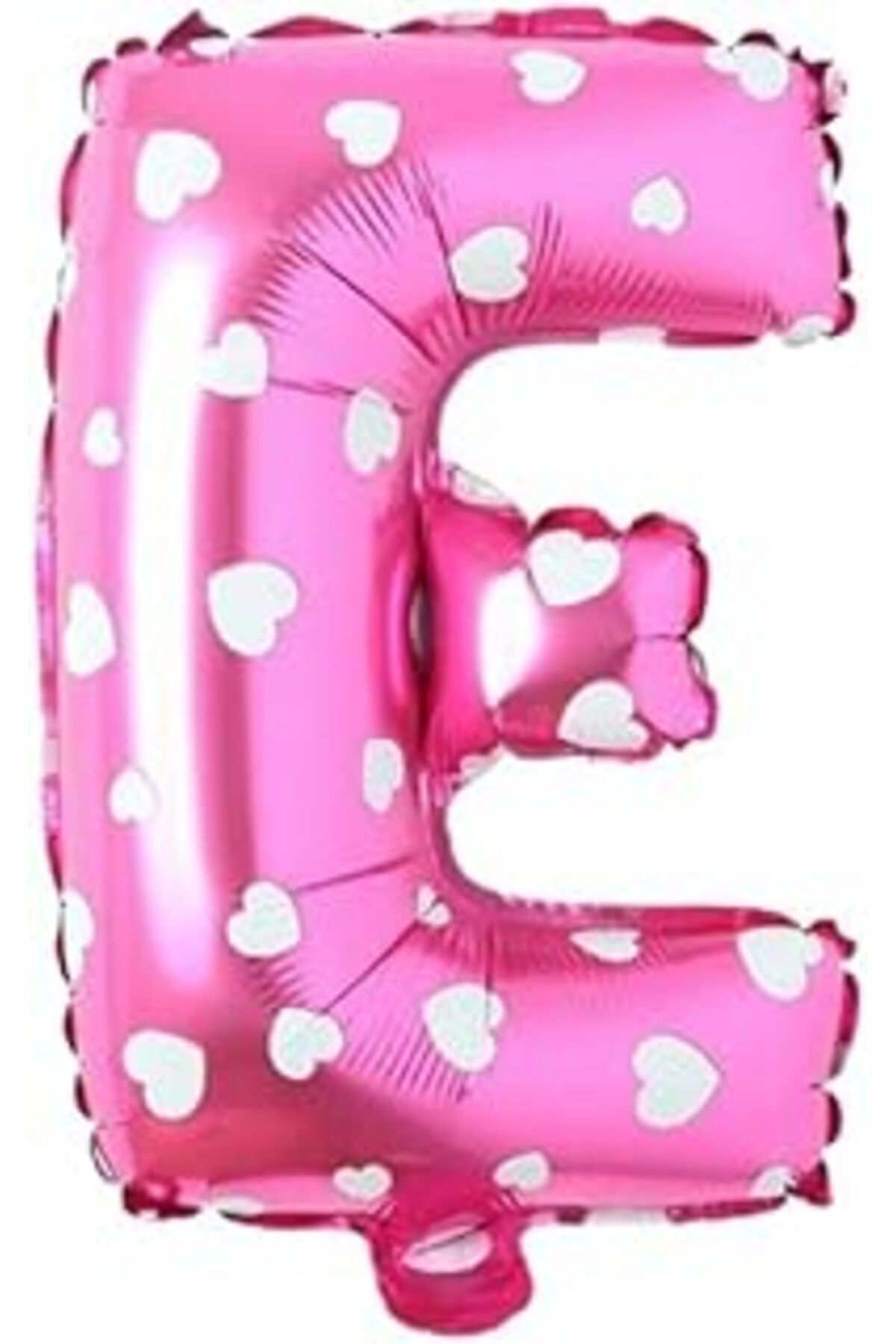 Karachil Parti Vitrini E Harfi 16 Inç Pembe Kalpli Renk Folyo Balon 36 Cm (PEMBE)