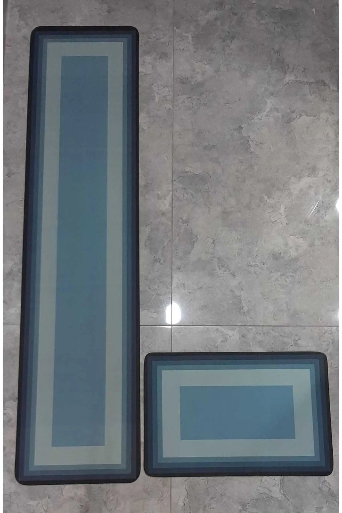 MAİN SHOP Su Emici Paspas Mutfak Paspası Şık Tasarım Kaymaz Taban 156*38 Cm TAKIM 38X58 CM Yazısız Model M-61