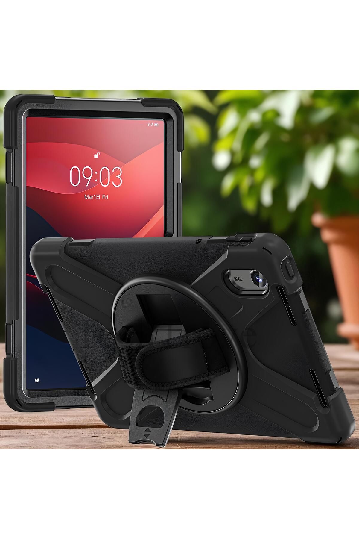 TechTrove Lenovo Tab M11 TB-330FU Kılıf Maksimum Korumalı Askılı El Tutamaçlı Kılıf