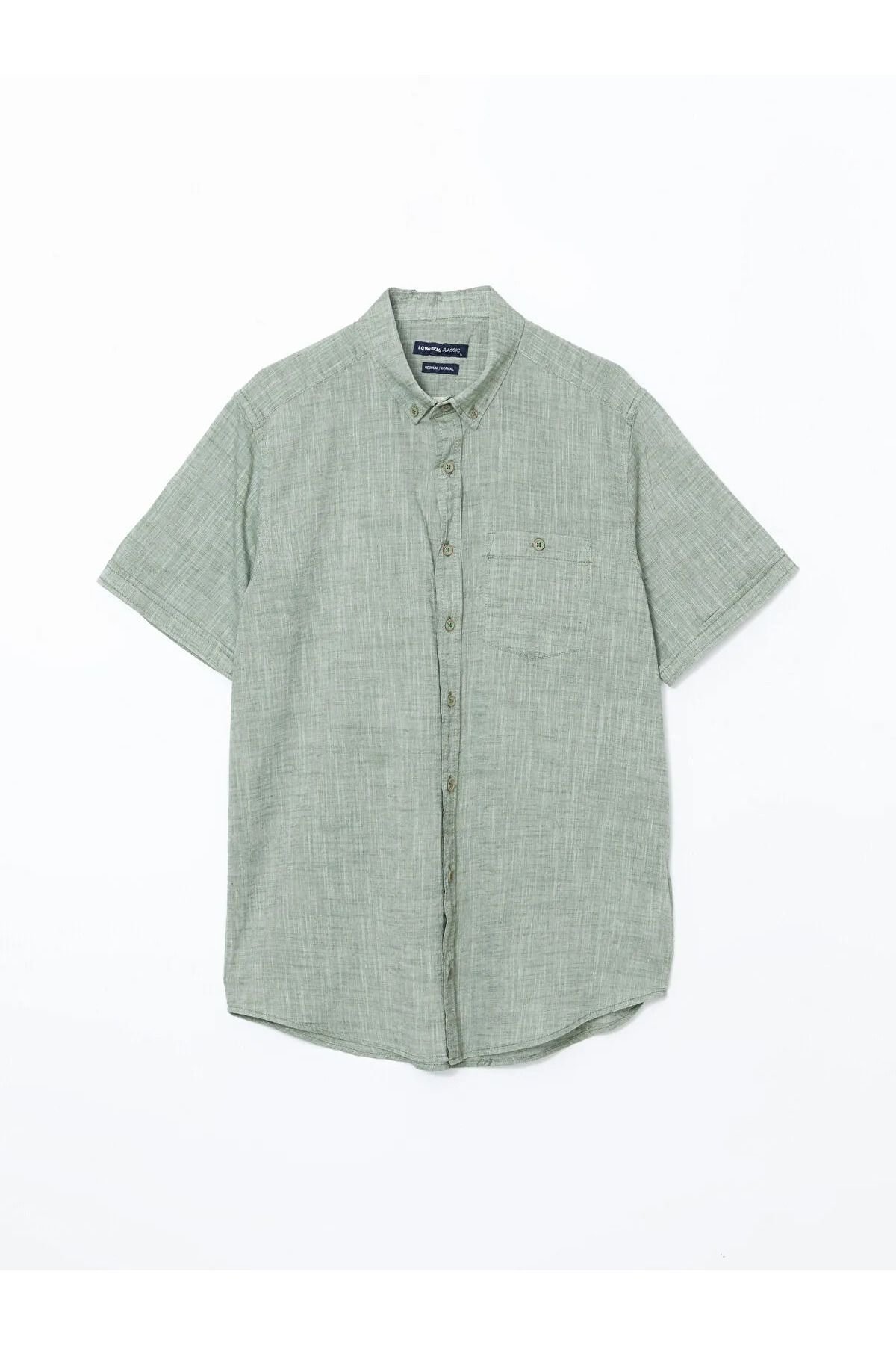 LC Waikiki-Ανδρικό πουκάμισο Regular Fit Linen Blend 8