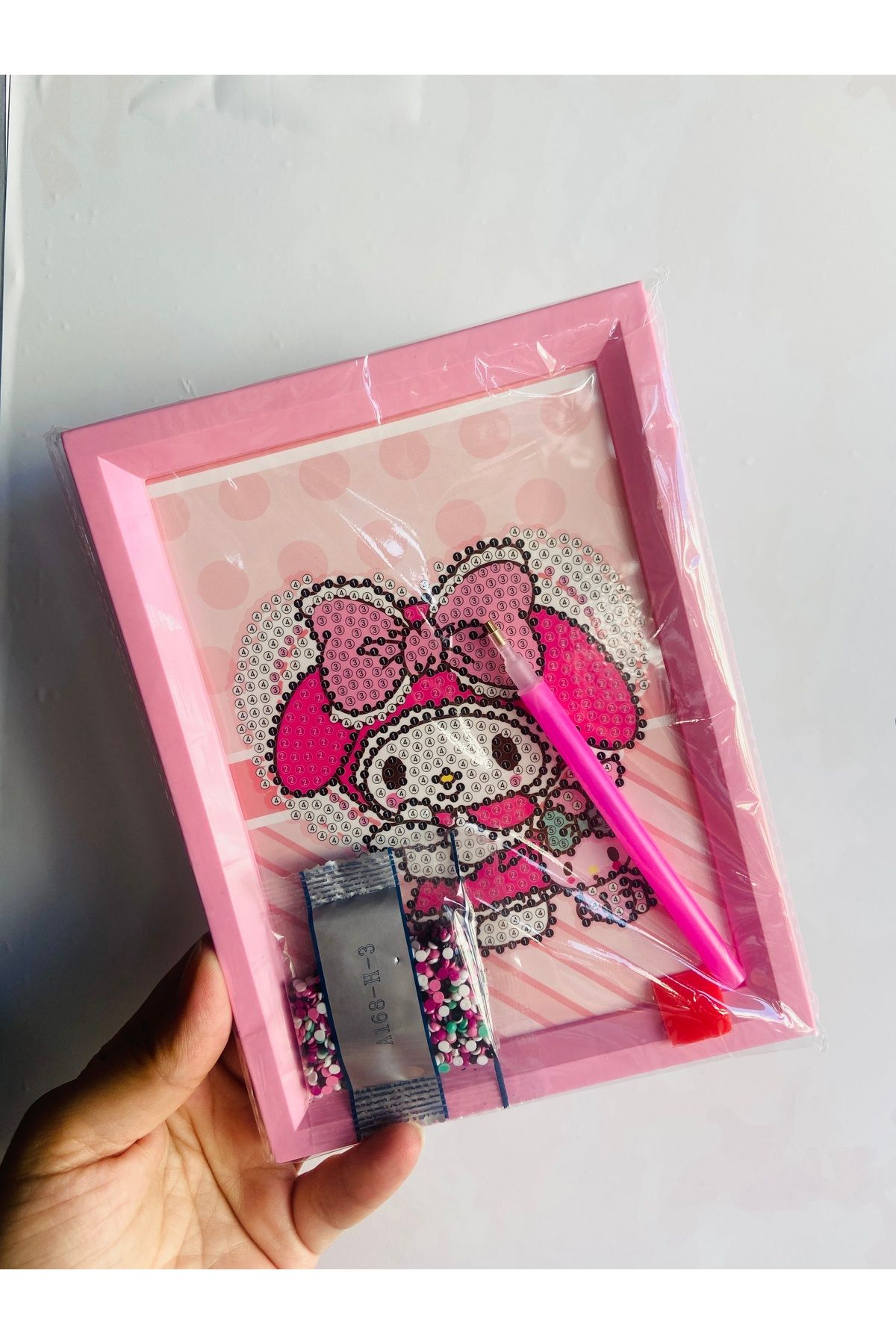 synshop My Melodi Melody Sanrio Elmas Mozaik Kendin Yap Boncuklu Taşlı Tablo (Çerçeveli) Sanat Kit Taşlama