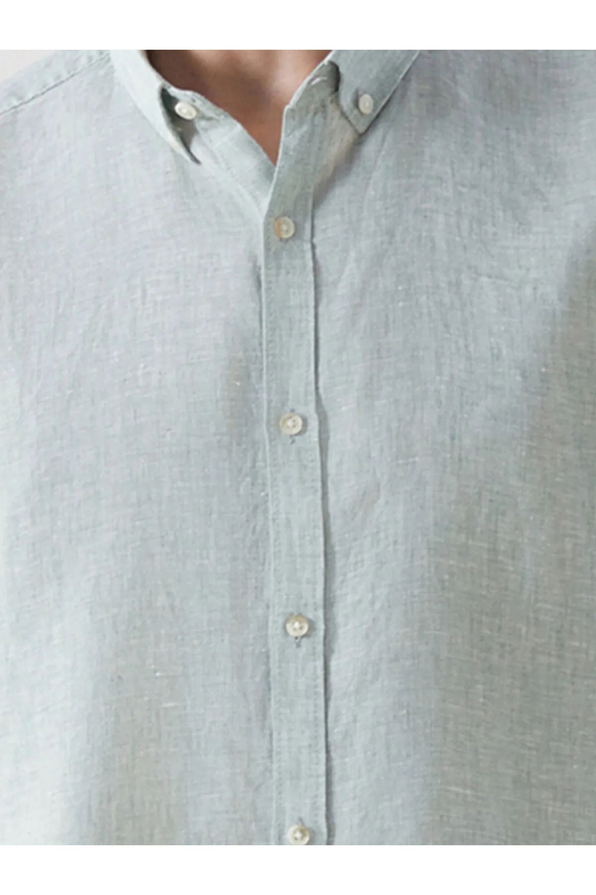 LC Waikiki Slim Fit Uzun Kollu Keten Erkek Gömlek
