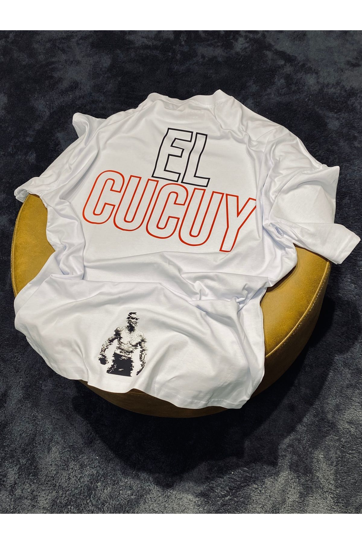 Spark Collection Ufc Tony Ferguson El Cucuy %100 Pamuklu Relax Kalıp Bisiklet Yaka Beyaz Tshirt