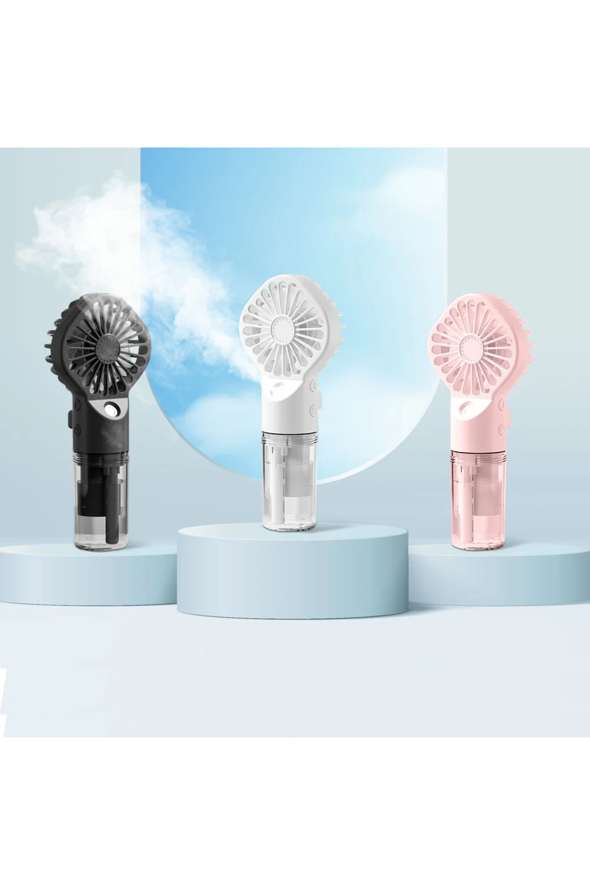 Techsuit-Mini ventilator portabil cu umidificator si 4 viteze Techsuit (G10) Negru 2