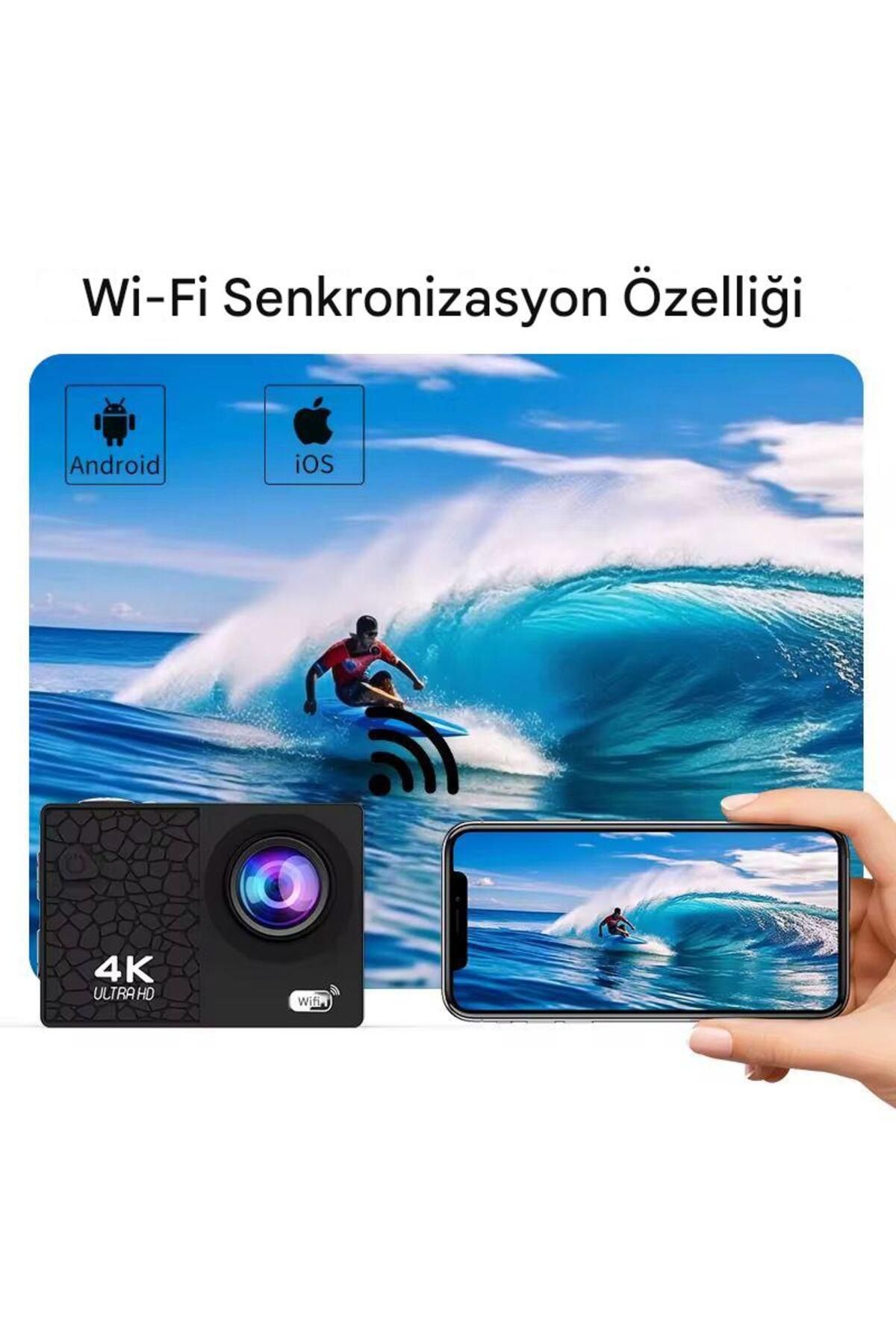 Qifit Gerçek 4K Su Geçirmez Spor Aksiyon Kamerası | Taşınabilir HD DV Kamera + Dahili Mikrofon