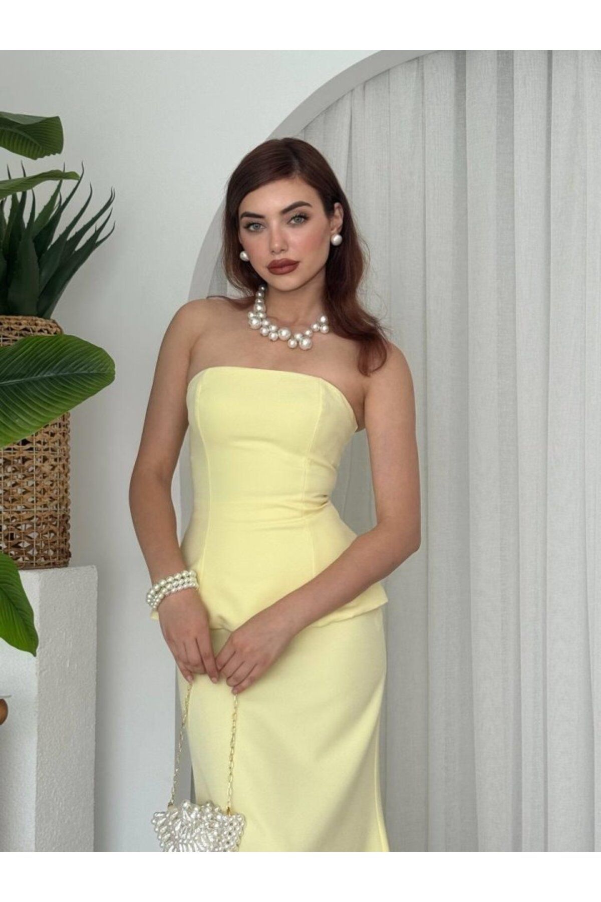 ETİLER COLLECTION Spas Straplez Elbise