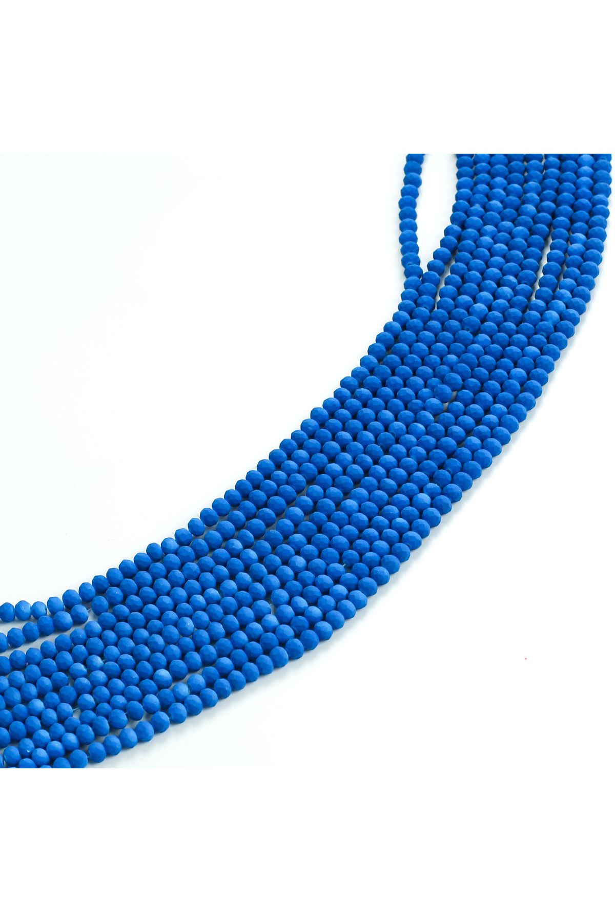 yfhobi 1 Dizi (110-120 Adet) - 3 mm Yassı Kristal Cam Boncuk Dizisi Kaplama Soft Mavi Renk 1.Kalite