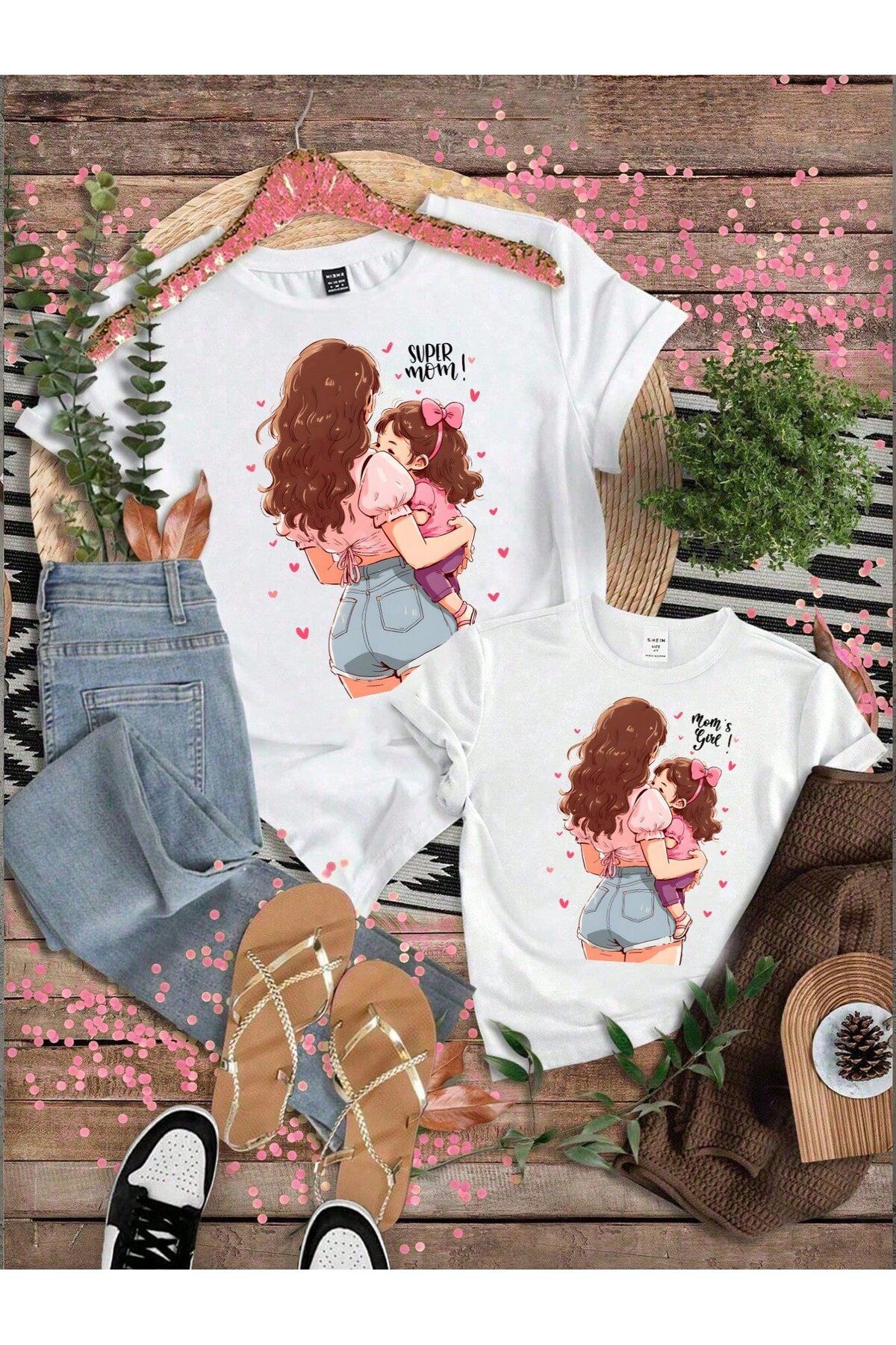 darkopia Super Mom Baskılı Anne ve Çocuk T-Shirt (Tekli Üründür Kombin Yapılabilir Ayrı Ayrıdır)