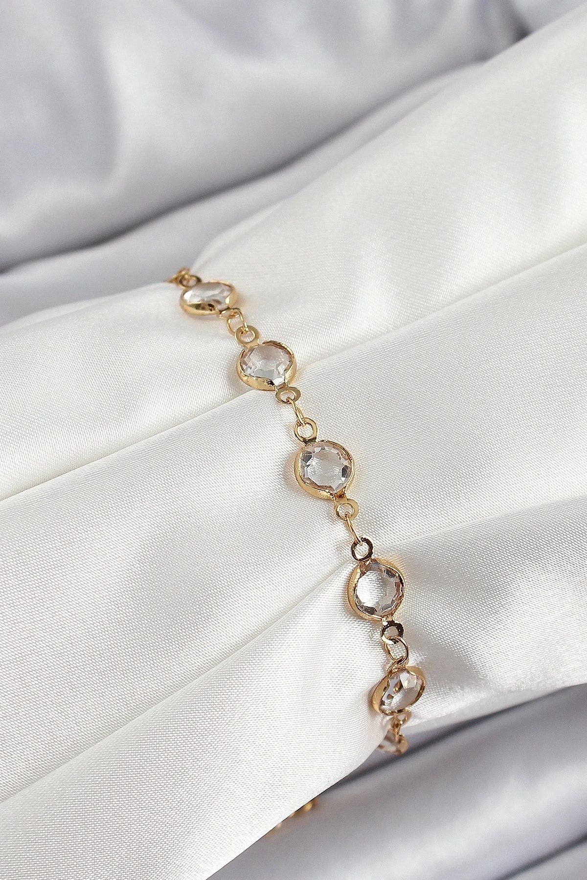 shopwave Pirinç Gold Renk Zirkon Taşlı Kadın Bileklik