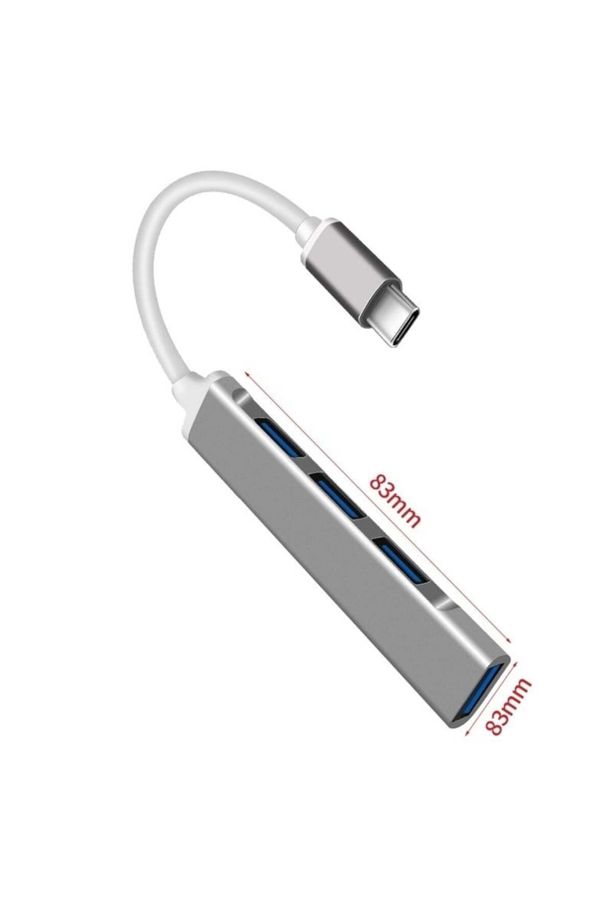 TECHSTAR-HUB USB Techstar® Diviso, USB Tip-C la 4 x USB 3.0, Aluminiu, Compact, Ușor, OTG, Argintiu 2