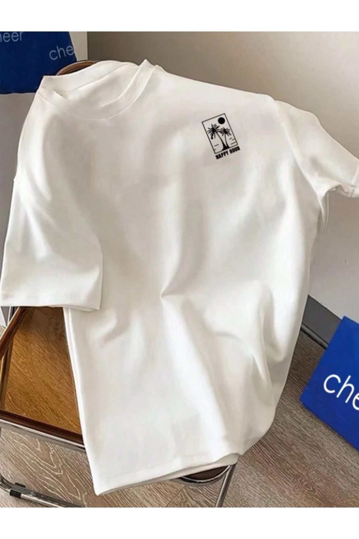 Framgan Erkek/Kadın Yazlık Özel Baskılı Günlük Kısa Kol Bisiklet Yaka T-Shirt