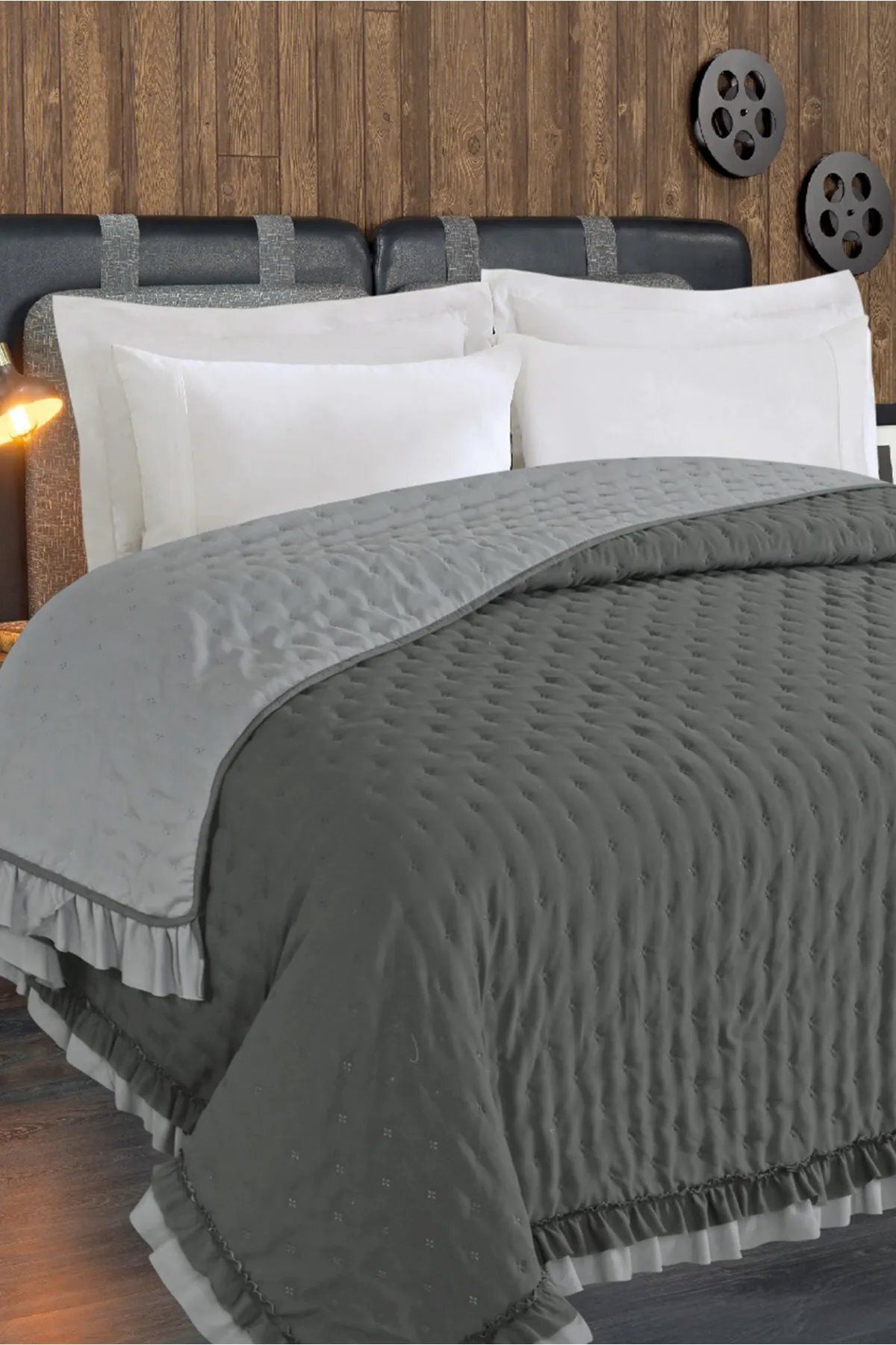 Bikaya Home Adriana Fırfırlı Çift Kişilik 200x220 Cm Yatak Örtüsü - Yastık Kılıfsız