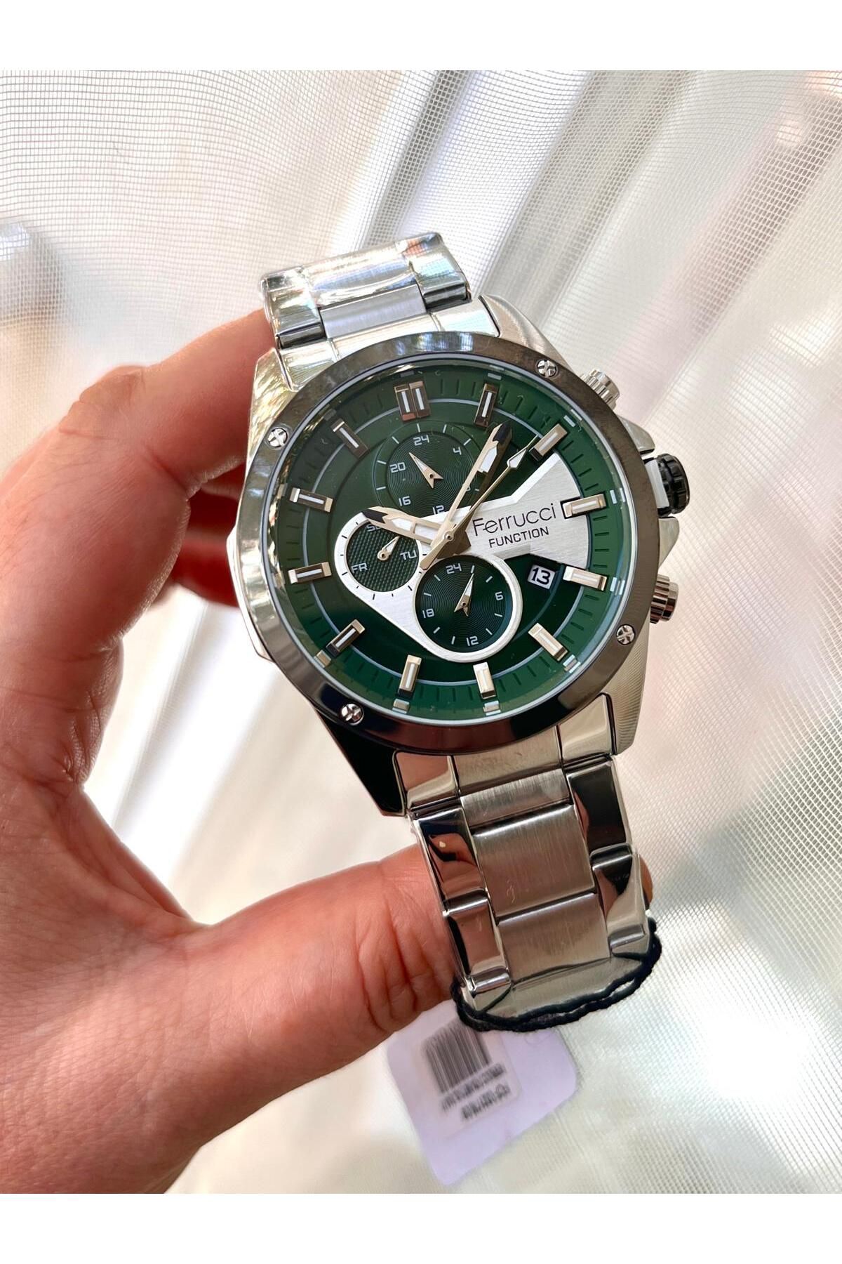 Ferrucci Tasarım Model Çelik Fonksiyonlu ve Takvimli Erkek Kol Saati