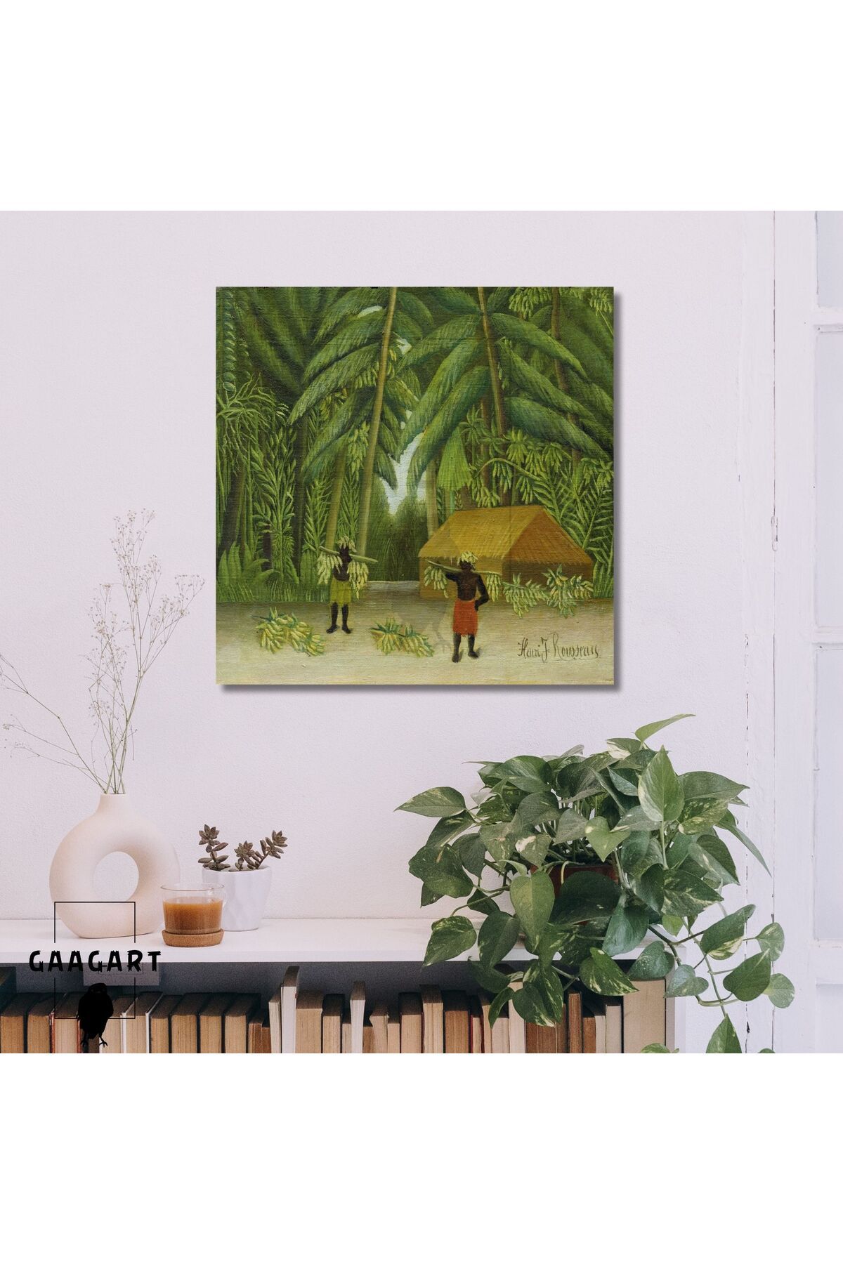GAAGART Kare Kanvas Tablo Ünlü Eserler Henri Rousseau-Banana Harvest (1907–10)