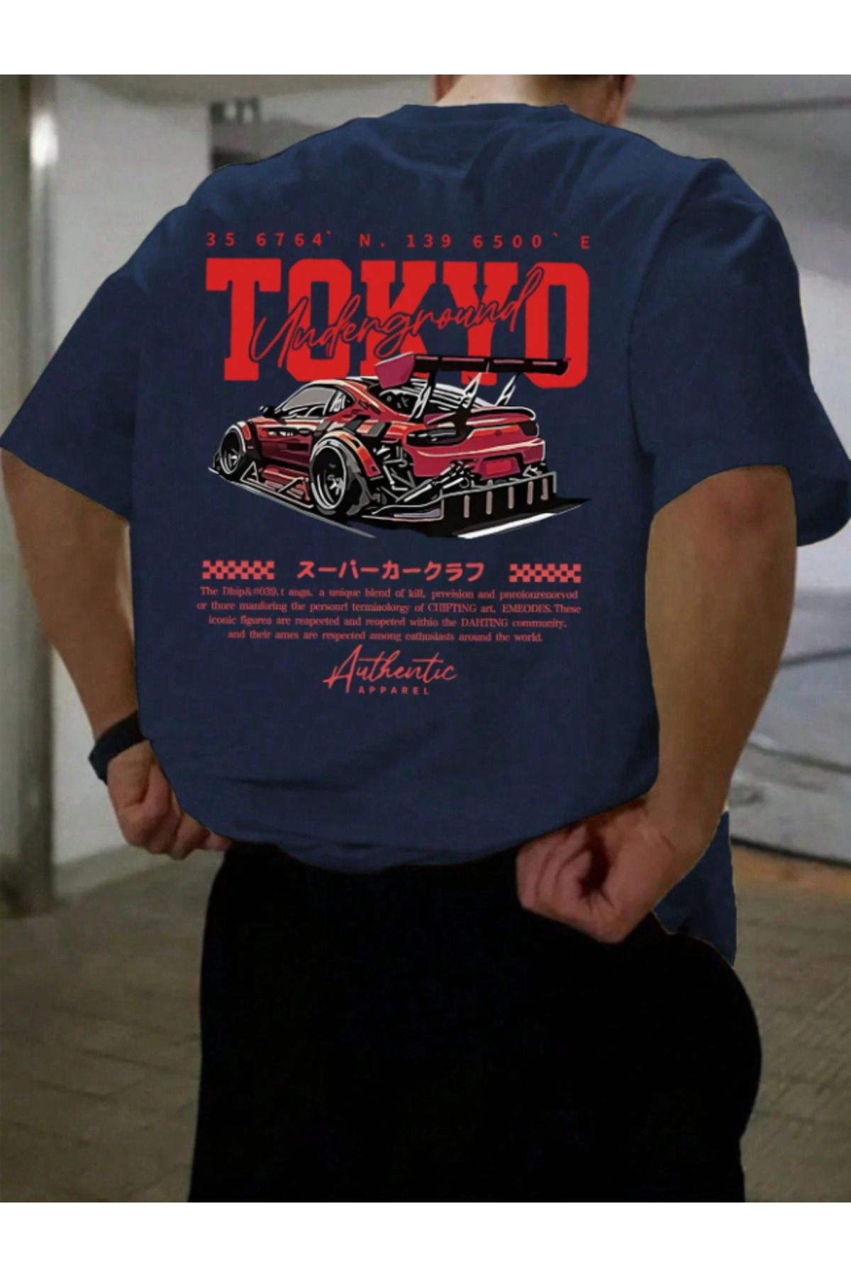 Framgan Erkek/Kadın TOKYO DRİFT Detaylı Özel Baskılı Günlük Kısa Kol Bisiklet Yaka T-Shirt