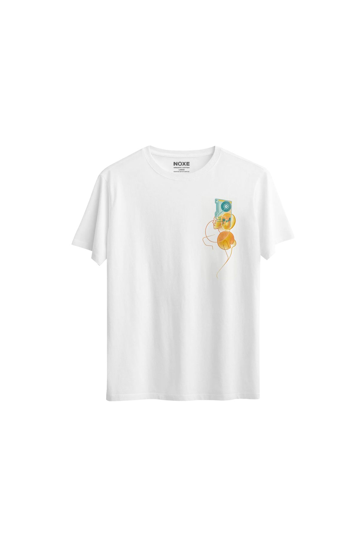 NOXE CLUB Memories in Megabytes Regular Beyaz T-Shirt