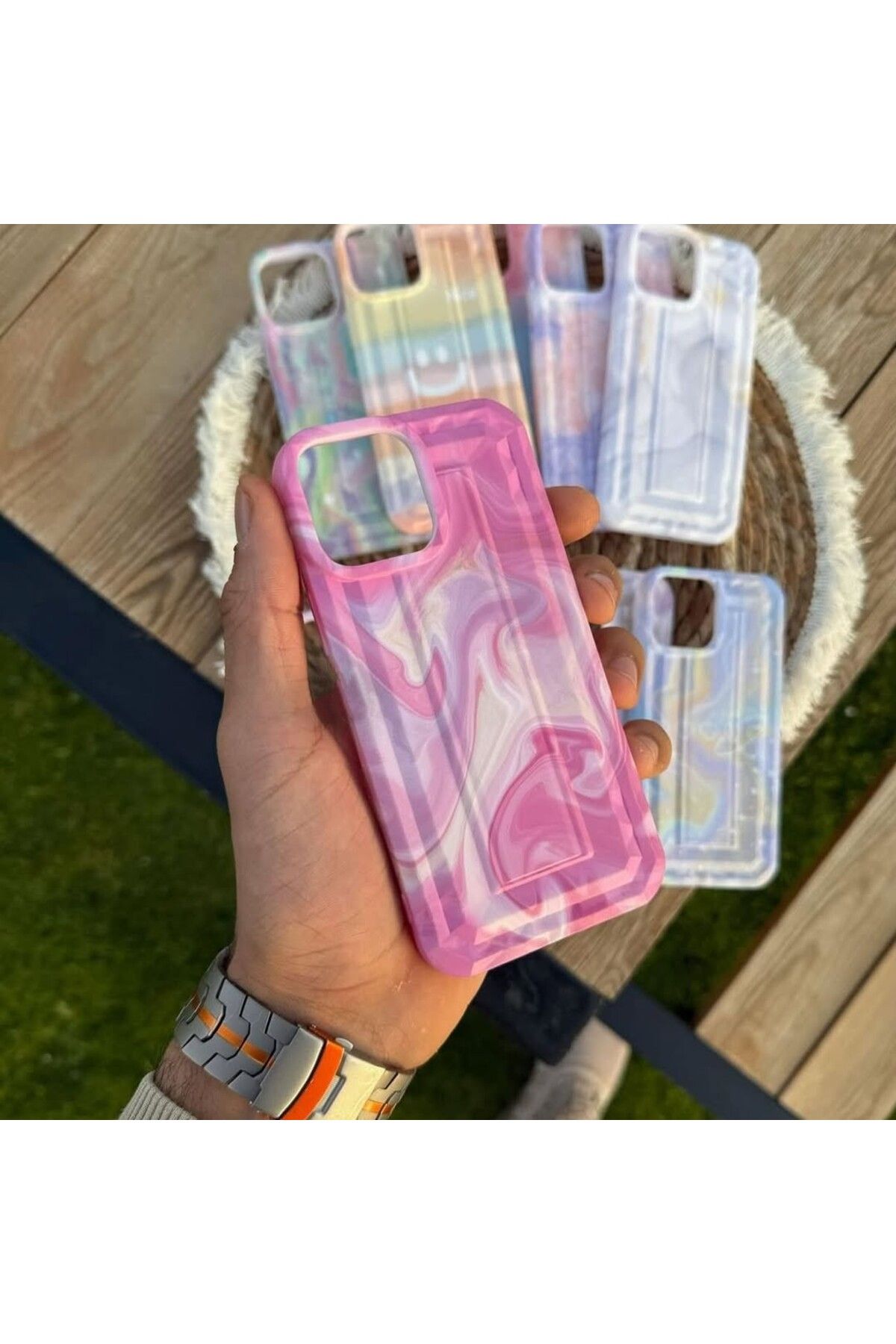 EgoTech iPhone 15 Pro Max Uyumlu Pastelwhirl Renkli Kılıf