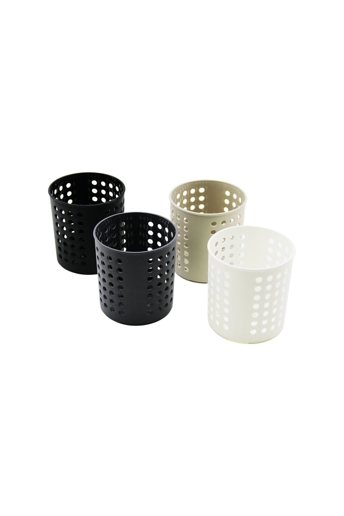 STOREMAX nffastore DİKEY KAŞIKLIK - BIÇAKLIK PLASTİK - DELİKLİ ÇAP: 12CM - YÜKSEKLİK: 13CM Star Coll