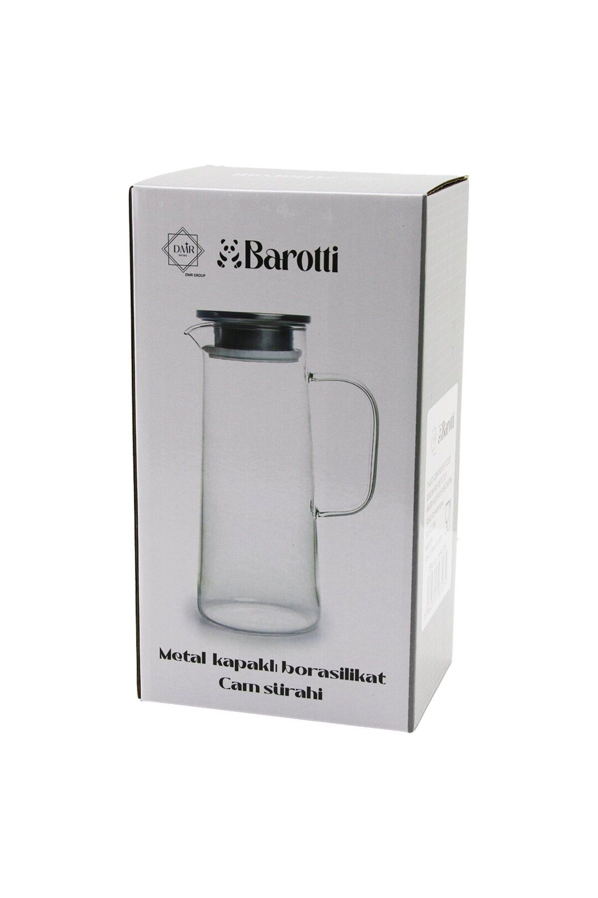 STOREMAX nffastore DAR TABAN - UZUN=1450ML CAM BOROSİLİKAT= ISIYA DAYANIKLI SÜRAHİ METAL KAPAK - SİL