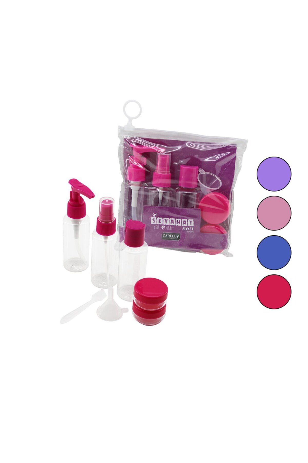 STOREMAX nffastore 7 PCS SEYAHAT KOZMETİK SET 3-PLS.POMPALI+SPREY+KAPAKLI ŞİŞE50ML- 2-KREM KUTU10GR- 1-HU