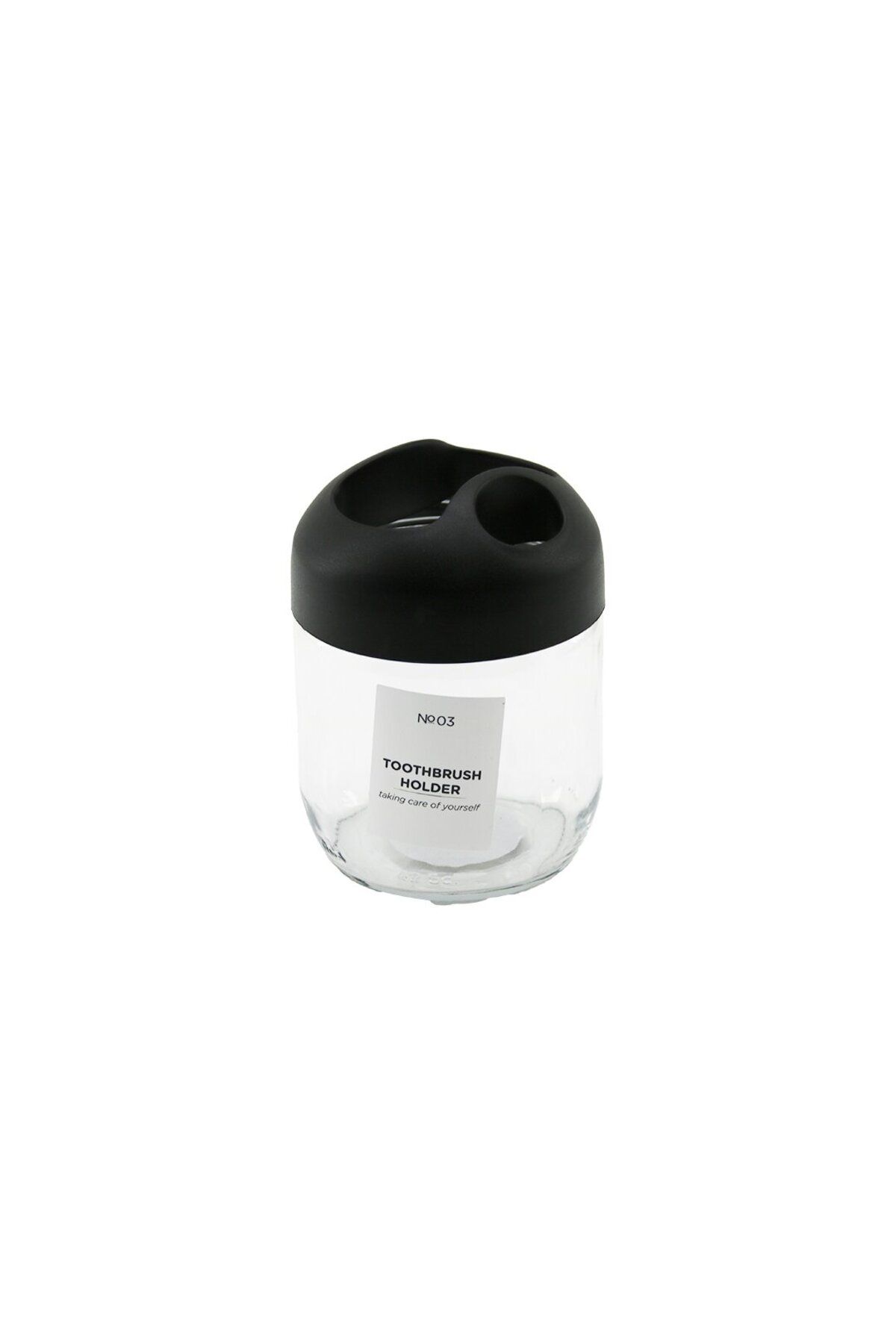 STOREMAX nffastore QLUX C-00551 NO-03 CL CAM DİŞ FIRÇALIK 425CC 3 BÖLMELİ SİYAH PLASTİK KAPAK KAPA