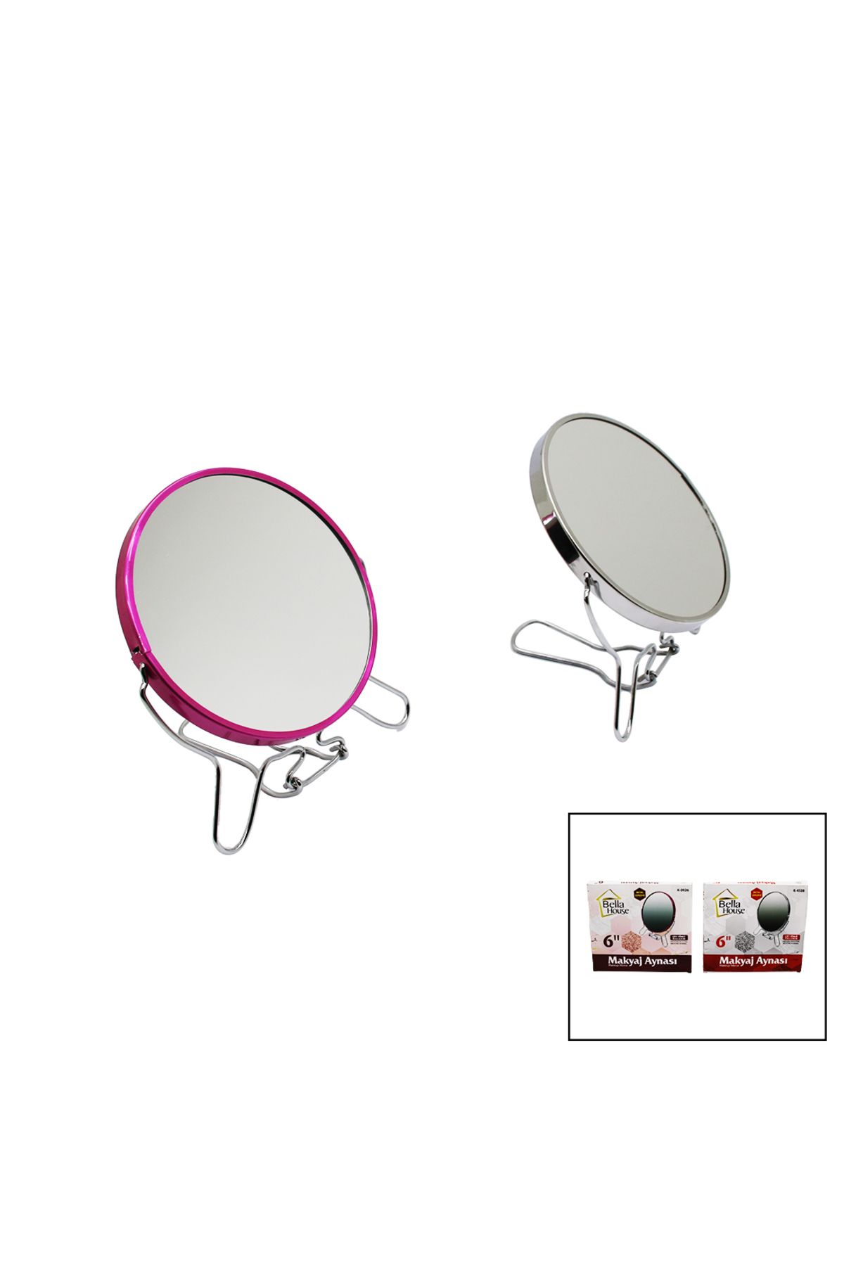 STOREMAX nffastore 6 inç YUVARLAK METAL ÇERÇEVE ÇİFT YÖNLÜ MAKYAJ AYNASI Star Collectionbuy 1051353