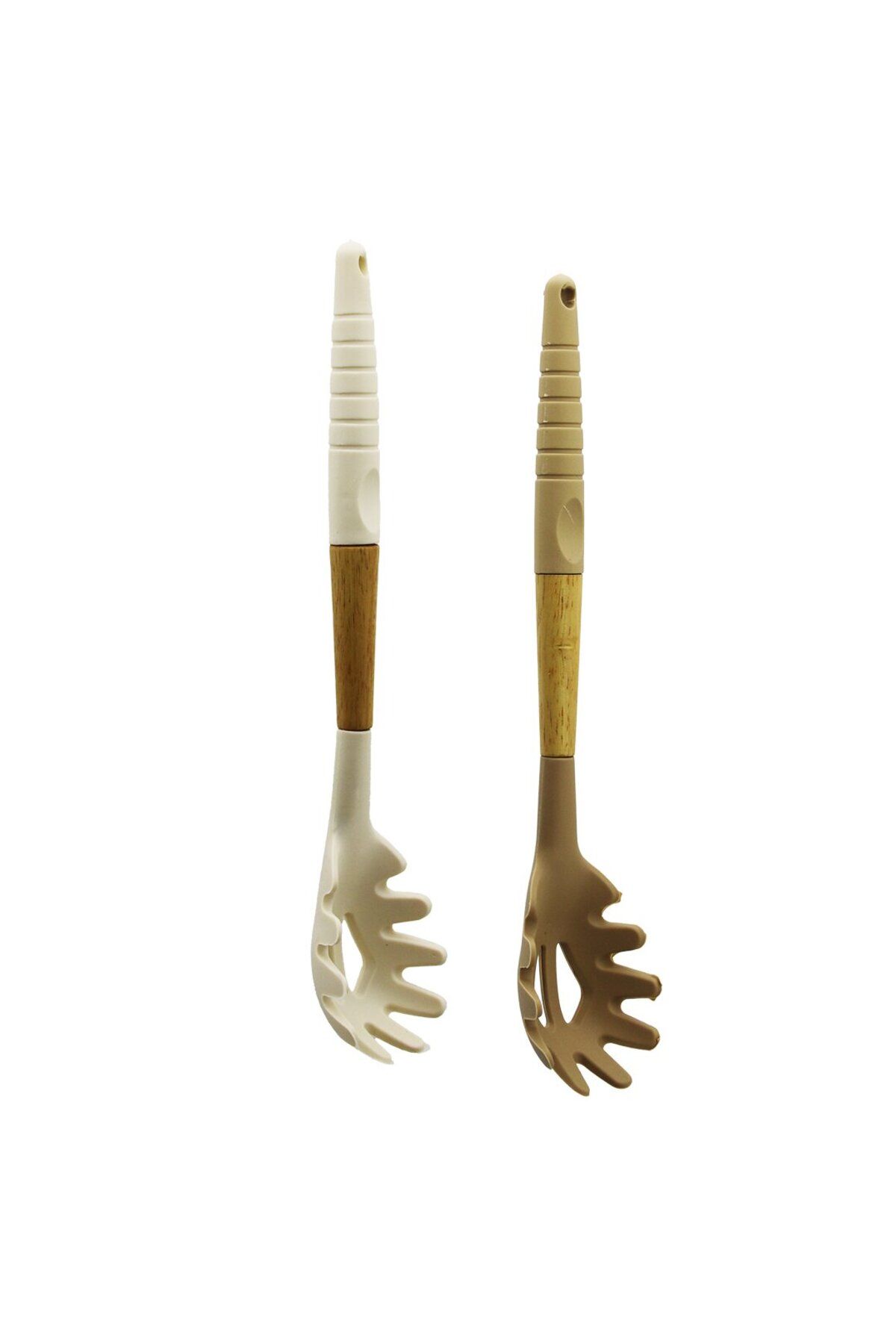 STOREMAX SİLİKON MAKARNA - SALATA KAŞIK AHŞAP BAMBU SAP - SİLİKON KILIFLI 31.5CM