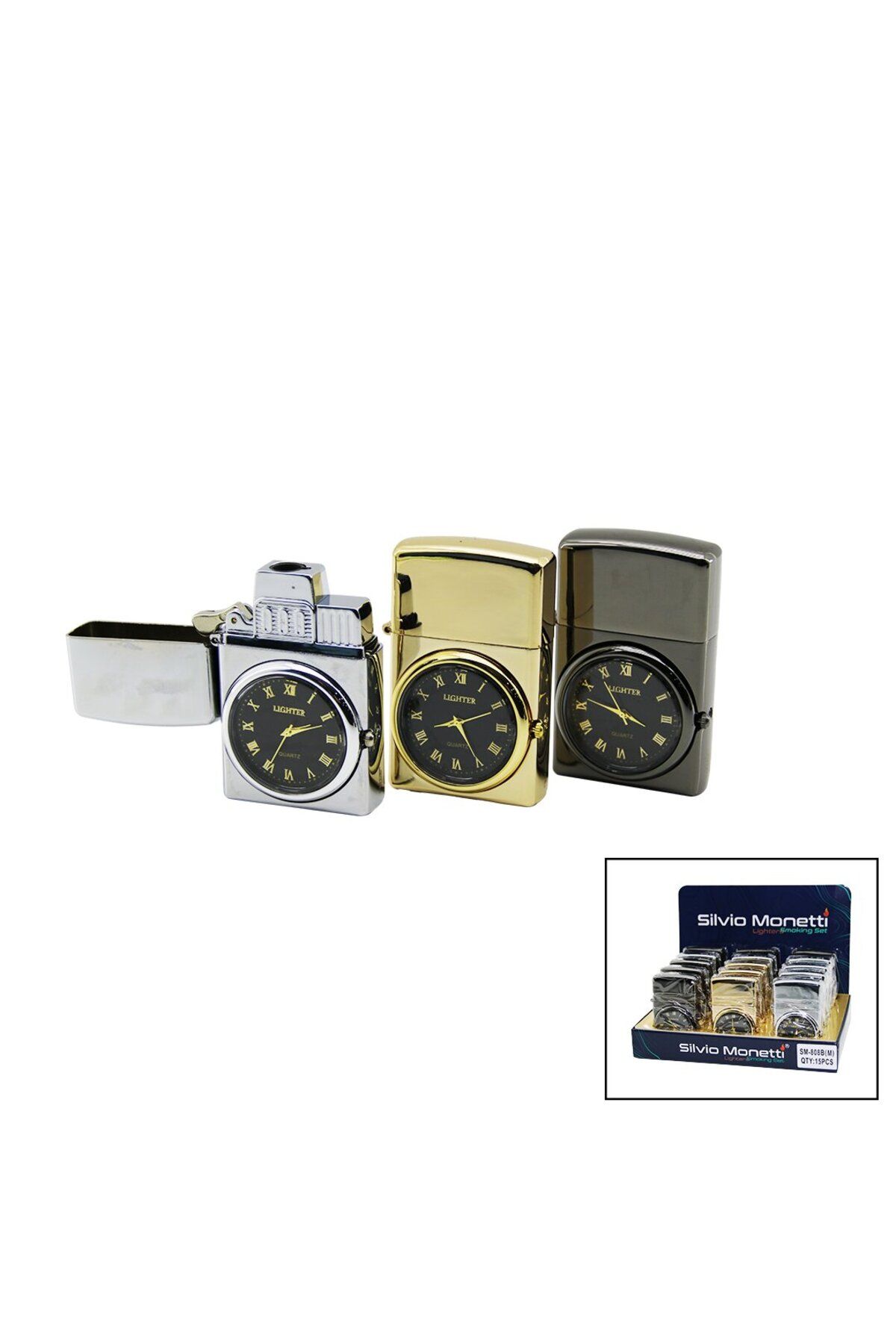 STOREMAX nffastore SAATLİ - METAL - AÇ KAPA KAPAK IZGARALI RÜZGAR ÇAKMAK Star Collectionbuy 1051353