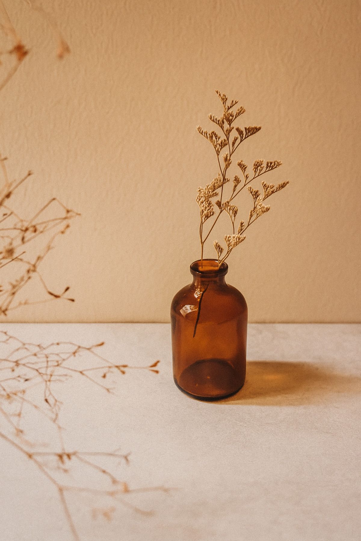 Home 100 Ml Mini Amber Kahverengi Cam Şişe Vazo