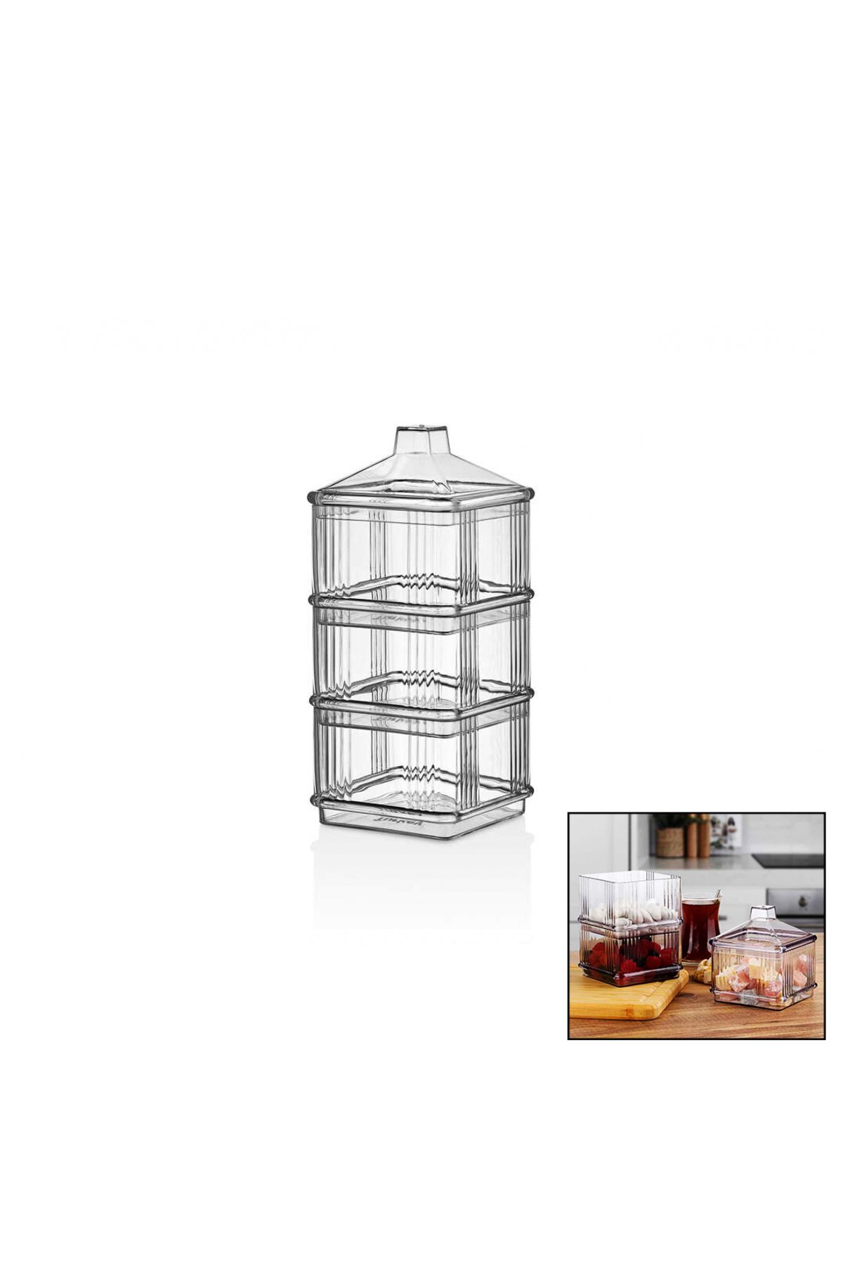 STOREMAX nffastore 3LÜ KARE DRAJE MİKA KRİSTAL ŞEKERLİK Star Collectionbuy 1051353