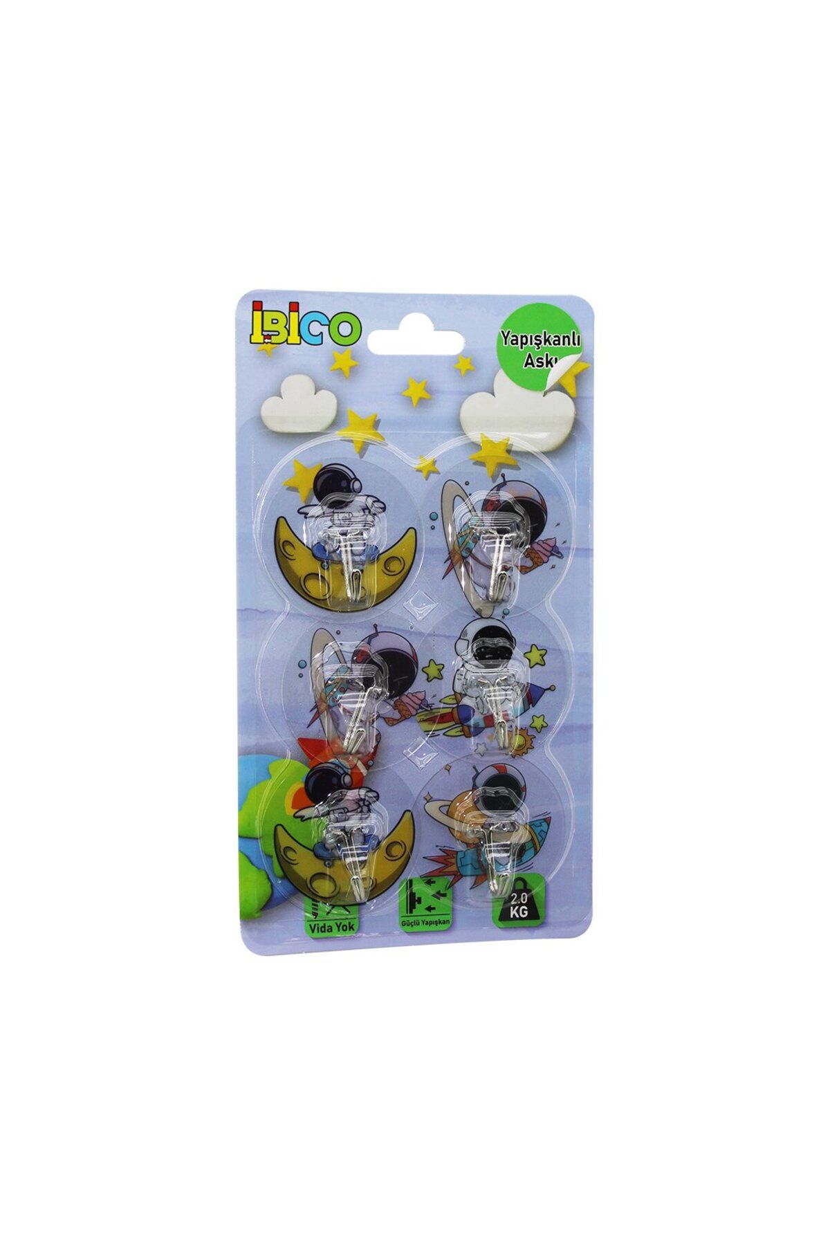 STOREMAX nffastore 6PCS ASTRONOT RESİMLİ METAL UÇLU ŞEFF PVC YAPIŞKANLI ASKI 2KG.TAŞIMA Star Co
