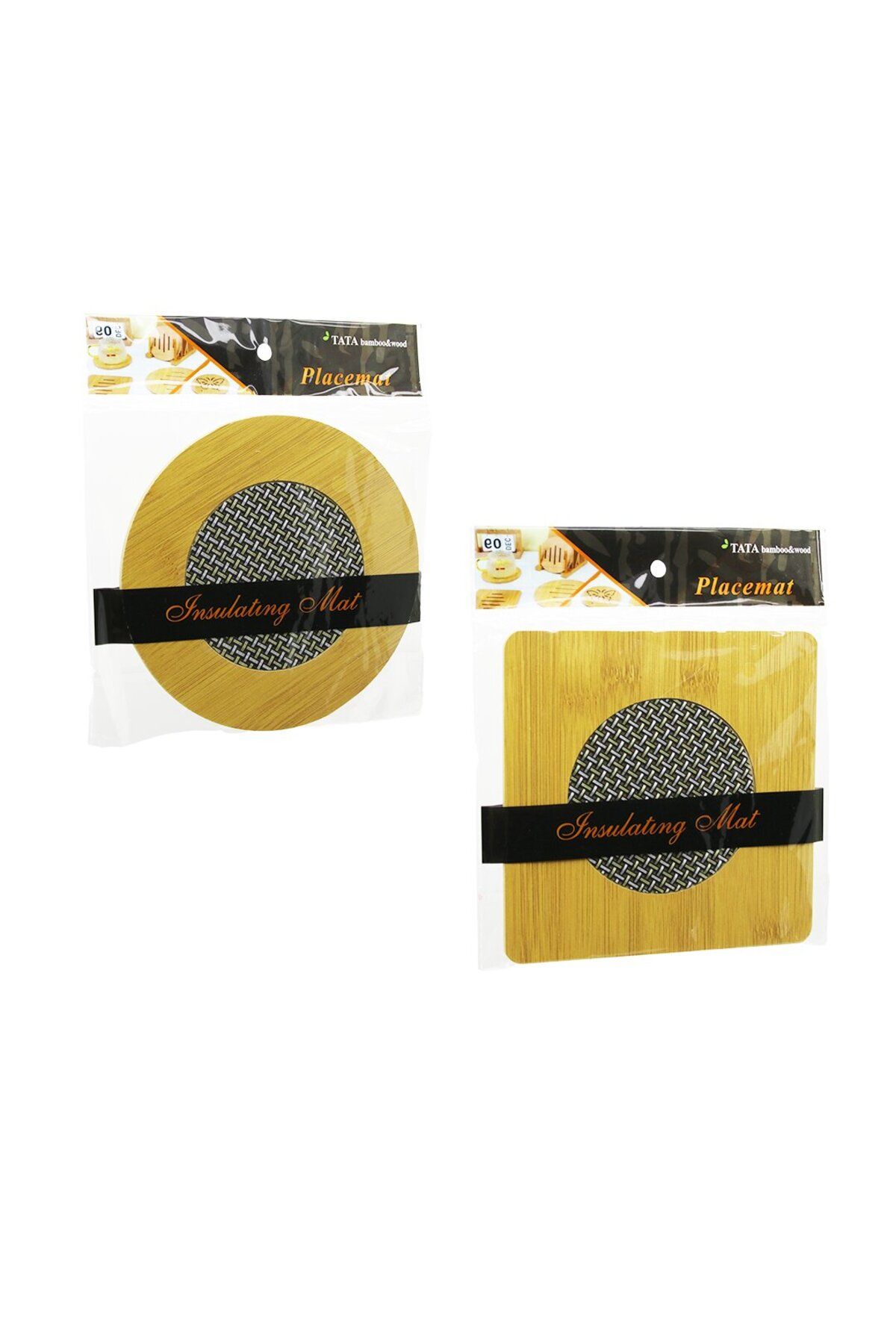 STOREMAX nffastore TATA PVC PLASTİK - ÖRGÜ DESEN GÖBEKLİAHŞAP - BAMBU NİHALE MİX ŞEKİL= YUVARLAK=16
