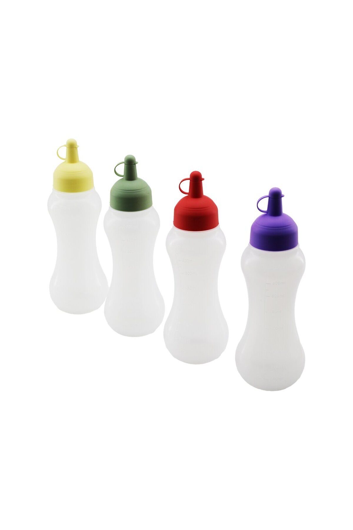 STOREMAX nffastore 700ML YAĞDANLIK VE SOSLUK ŞEFF PLASTİK ŞİŞE RENKLİ KAPAK ÖLÇEKLİ KETÇAP - MA