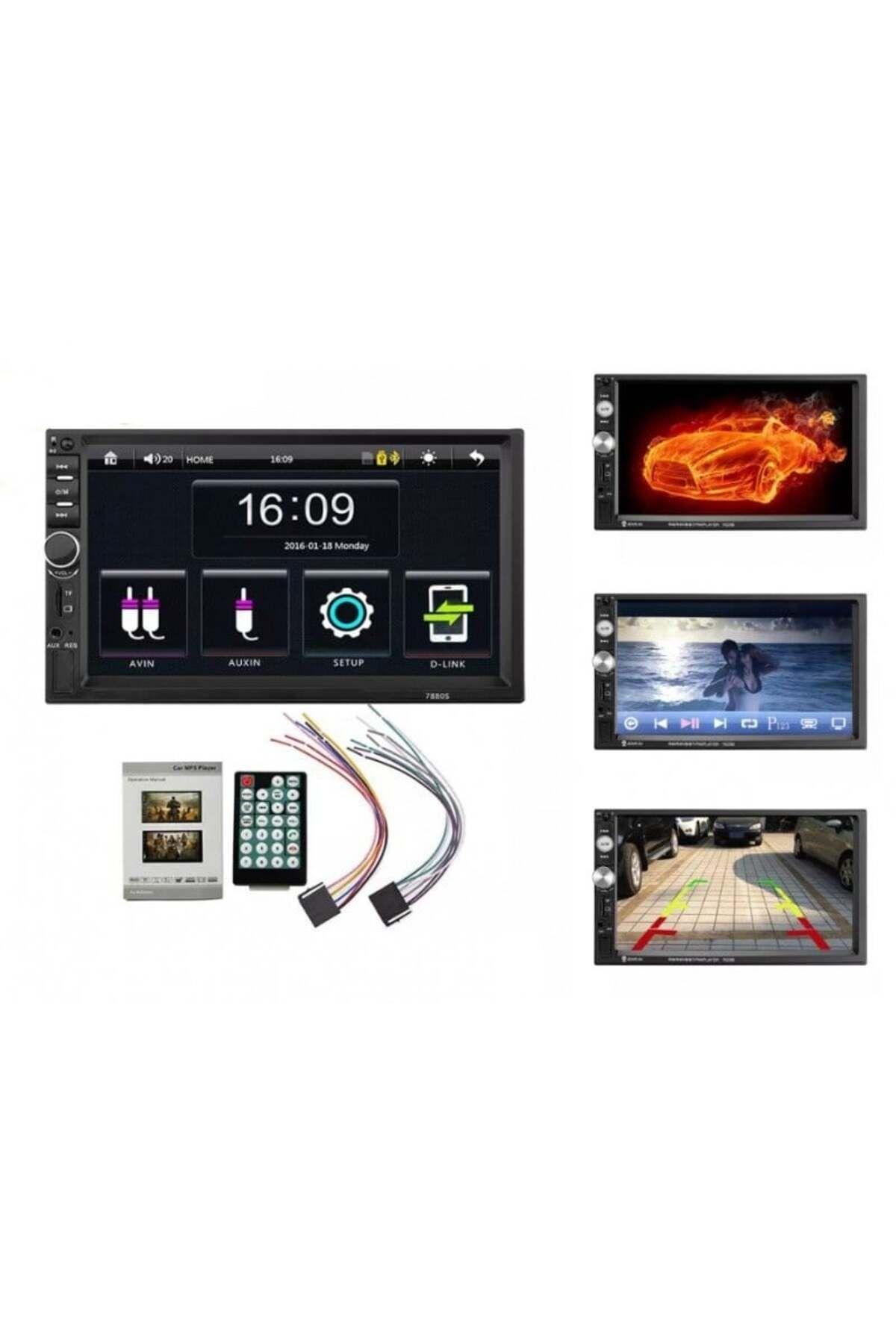 TECHSTAR-MP5 Player Car Universal 7023B Rear View Camera HD Screen 7 Inch Bluetooth MirrorLink Android IoS 8