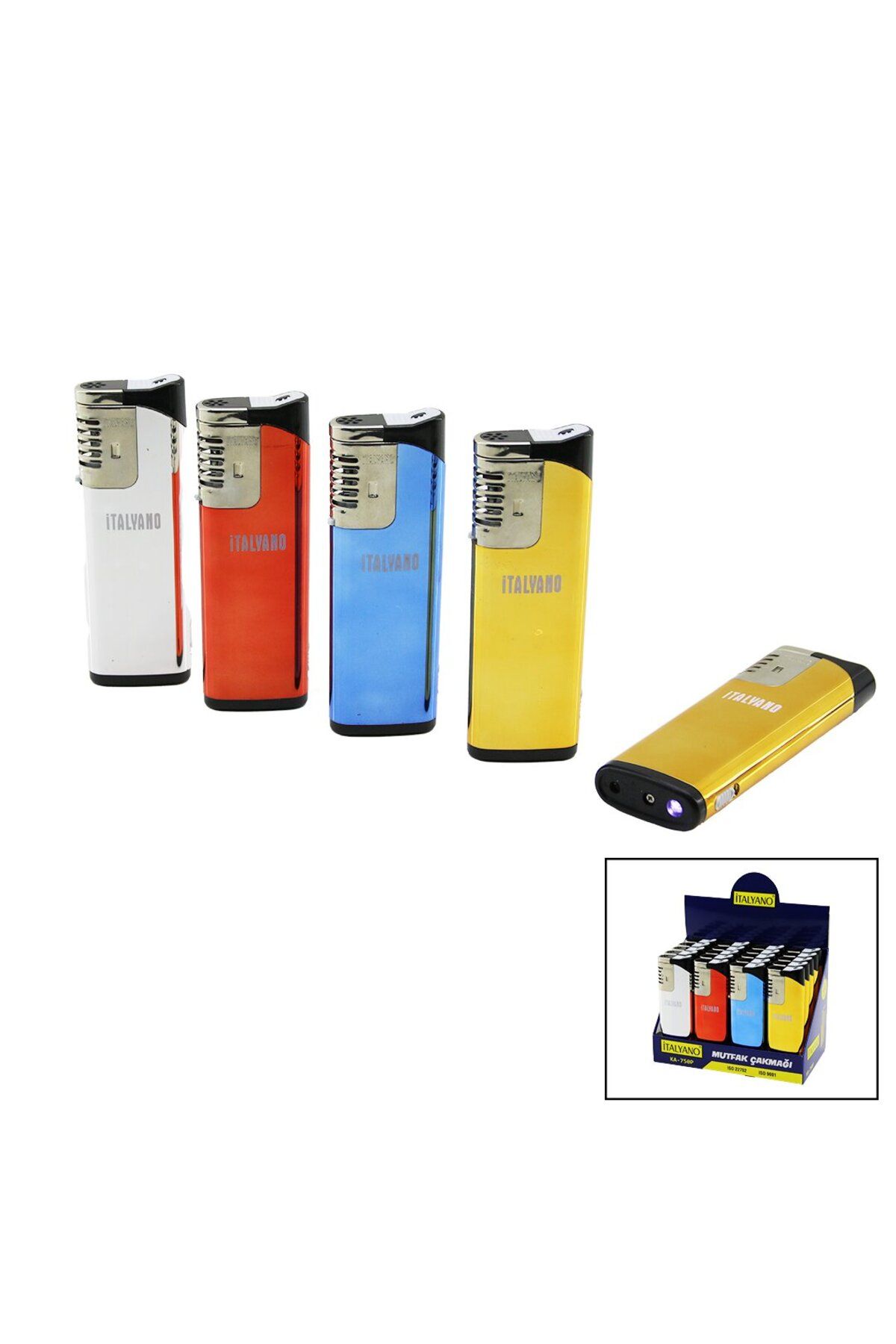STOREMAX nffastore İTALYANO KA-750P DEV BOY=3.7 X 11.2CM FENERLİ IZGARALI - RÜZGAR MUTK ÇAKMAK AYNAL