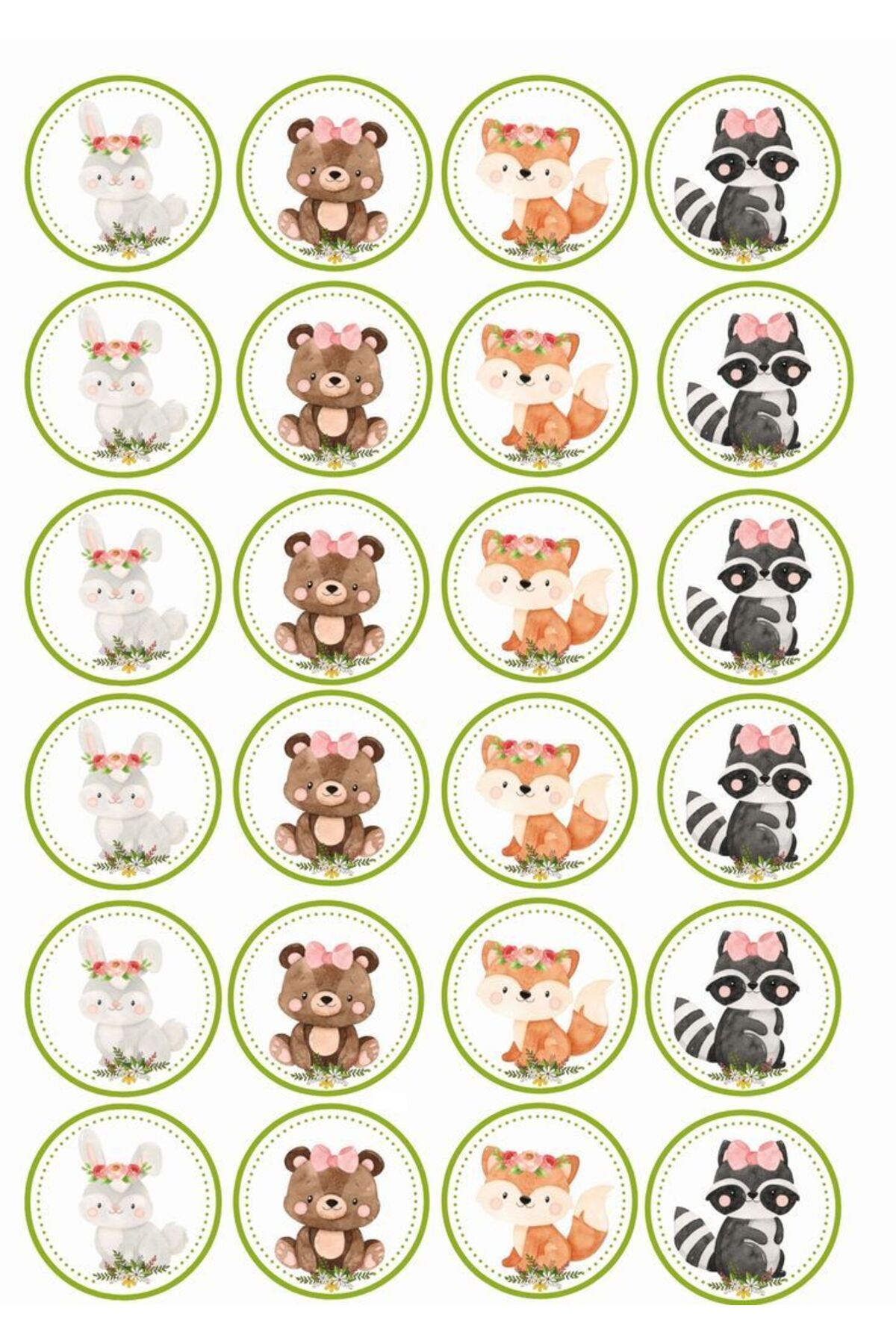 Online sevimli Hayvanlı Sticker Set Etiket Çıkartma