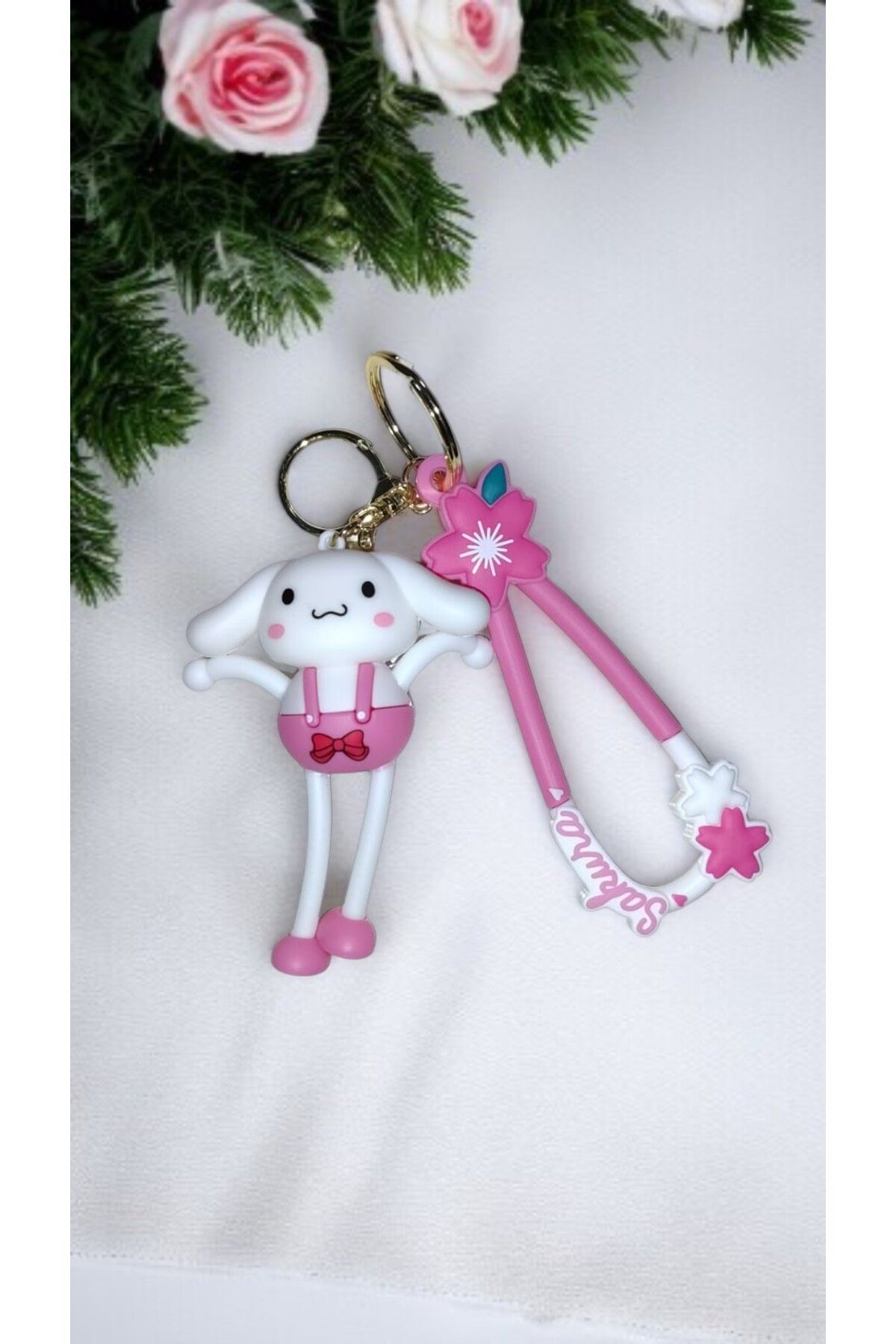 FAMEMUS ACCESSORY 3D Büyük boy Sevimli Cinnamoroll Anahtarlık / Çanta Süsü