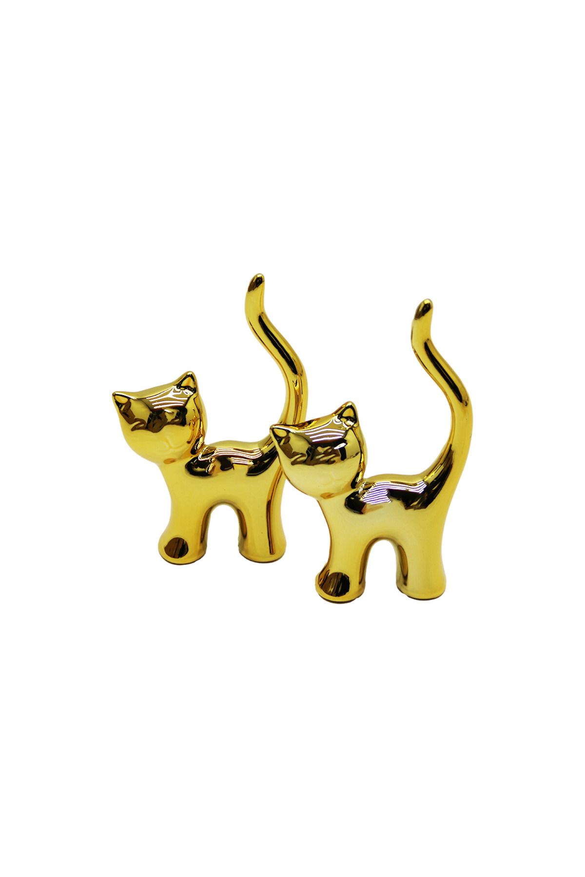 STOREMAX nffastore GOLD ORTA BOY SERAMİK KEDİ DEKORATİF SÜS - 9517 Star Collectionbuy 1051353