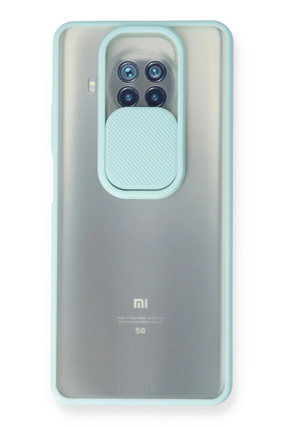 Toptan Bulurum Xiaomi Mi 10T Lite Kılıf Palm Buzlu Kamera Sürgülü Silikon - Turkuaz