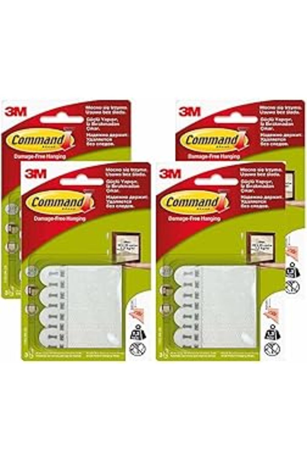 Mu Art Ahşap Command 17202-3Pk - Cıs Küçük Boy Cırt Bant, 4X