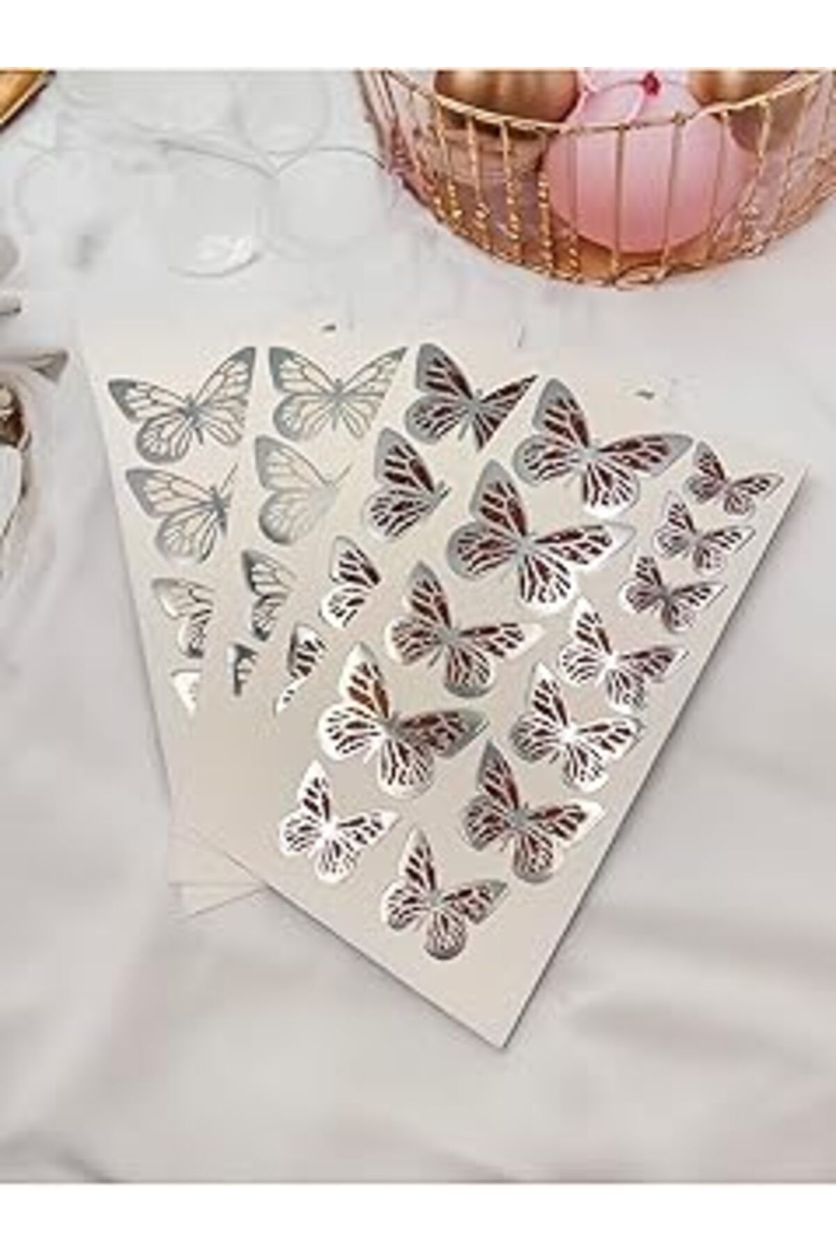 Pazarcan Gümüş Yaldızlı Soft Renkli Parti Süsü, Dekorasyon Ve Balon Süsleme 48 Adet,Pm-994