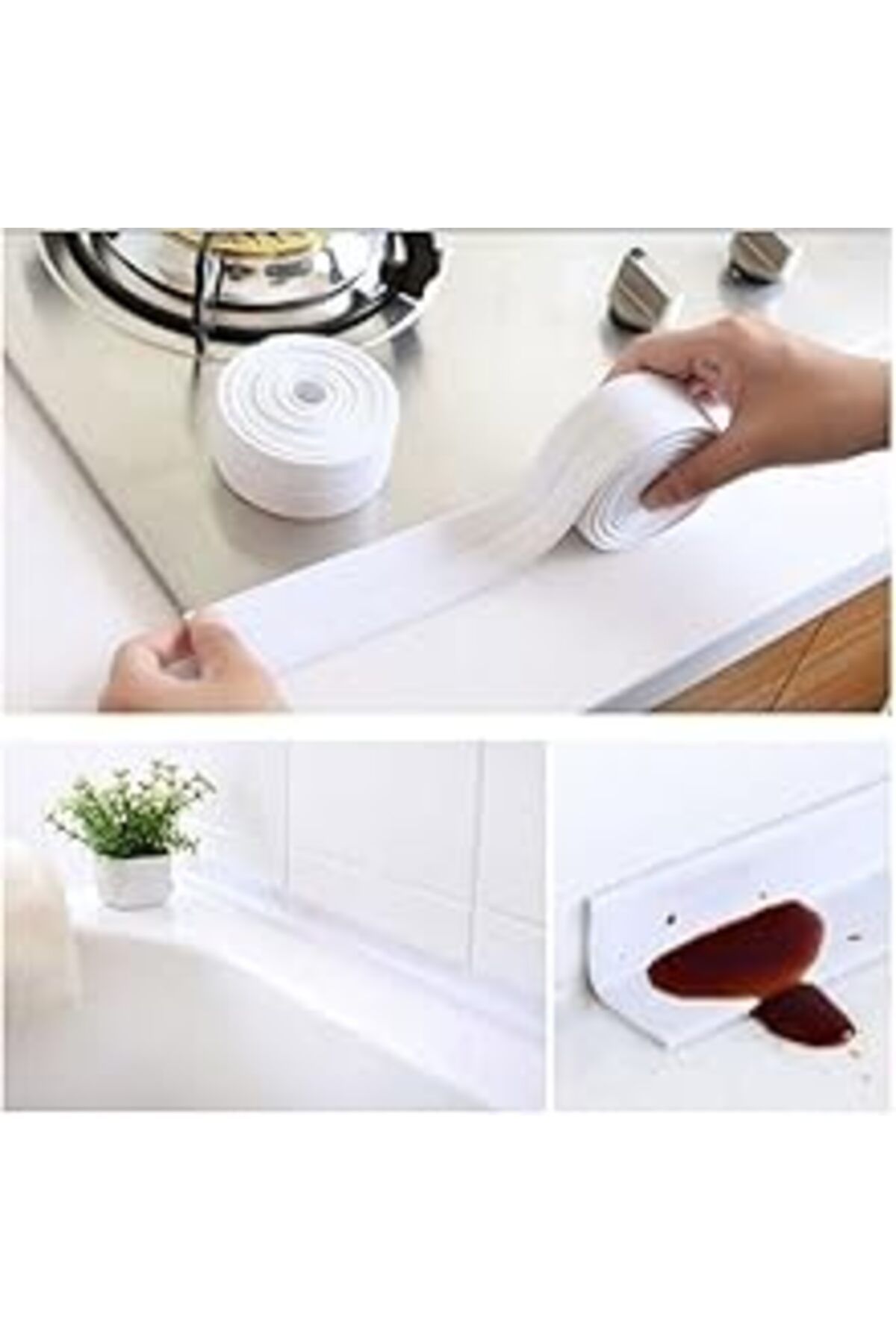 Mu Art Ahşap Mobee Hypercep Su Sızdırmaz Bant Mutfak Pencere Lavabo Duvar Bandı 3.2 M