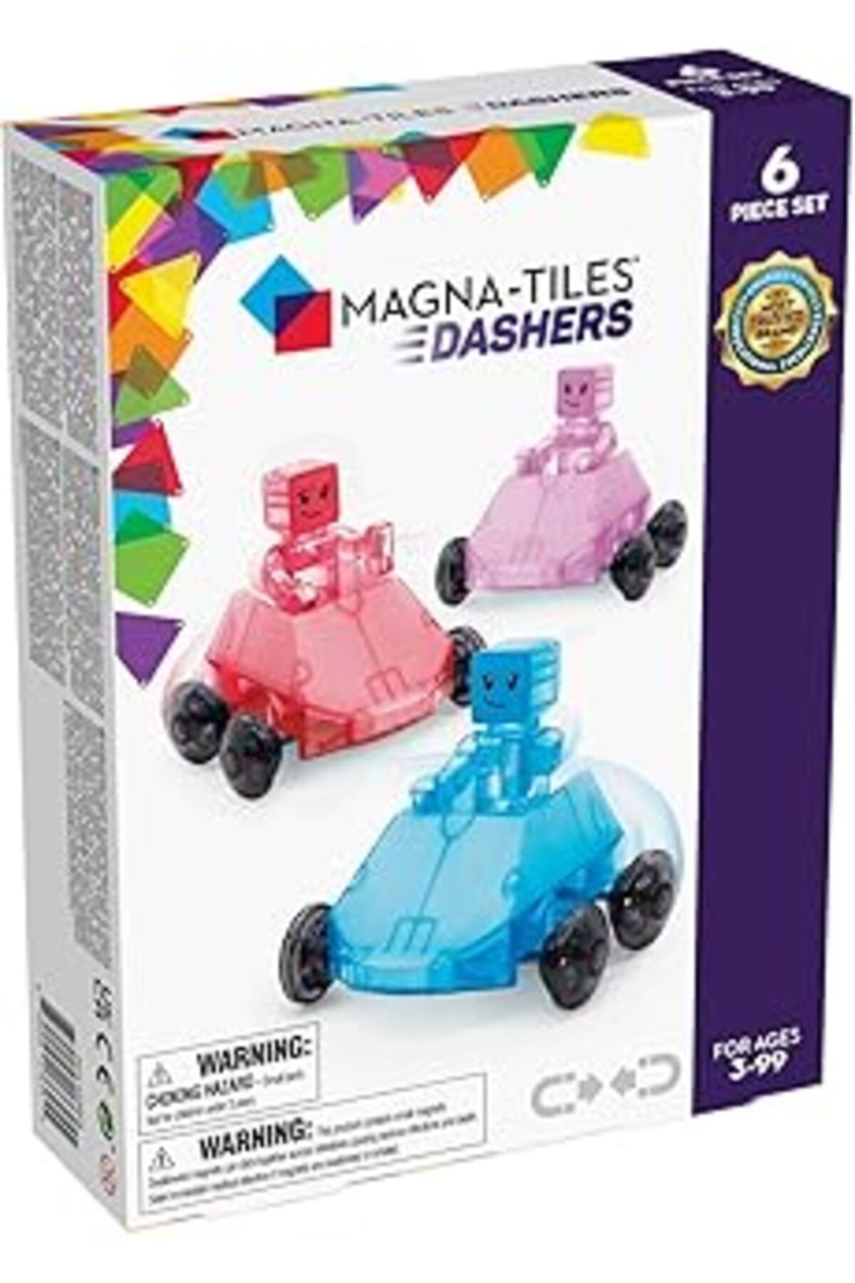 Qedii Magna-Tiles Dashers Hızlı Sürücüler 6 Parça Oyuncak Seti