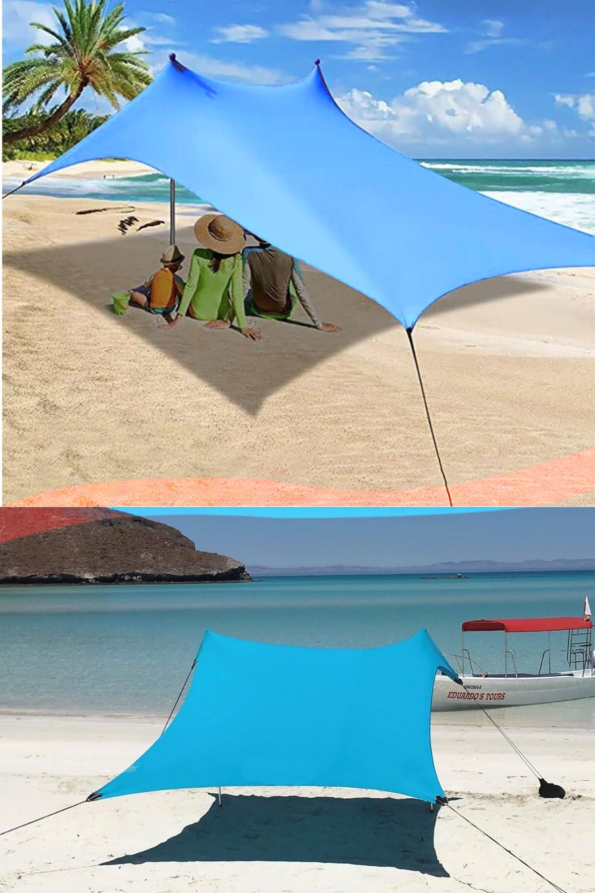 KAŞIKBEY BeachZelt Gölgelik Tente Plaj Şemsiyesi Katlanır Bahçe Kamp Piknik Güneşlik Şemsiye 200x30cm Mavi